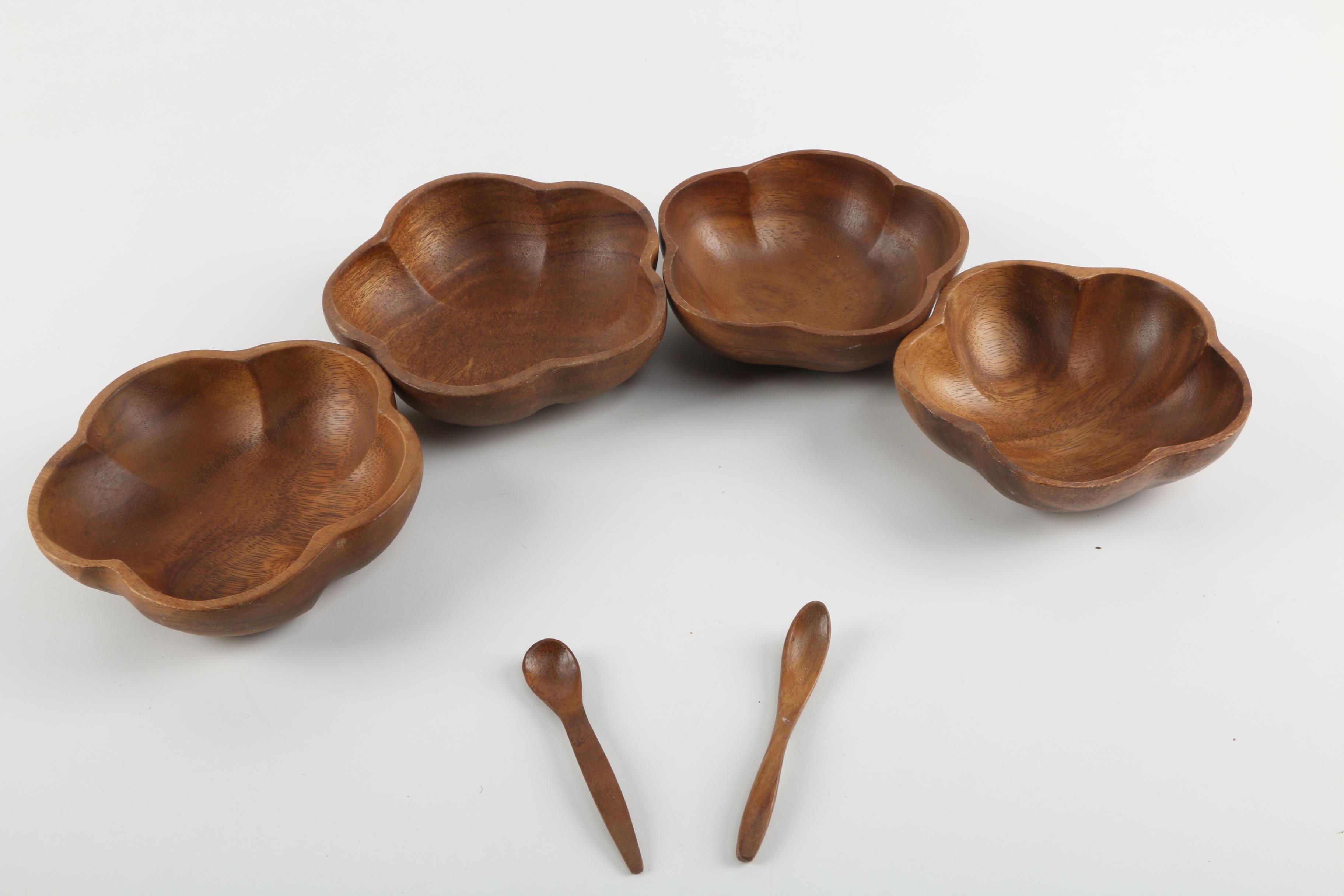 Hand-Made Monkey Pod Wooden Tableware