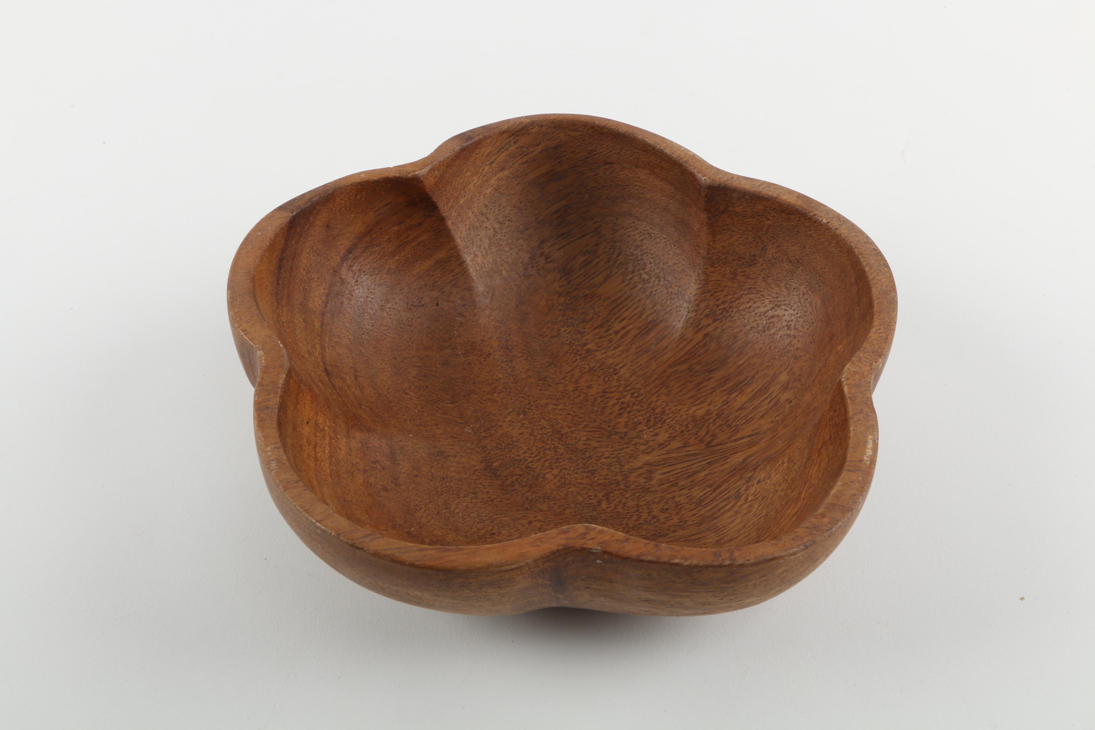 Hand-Made Monkey Pod Wooden Tableware