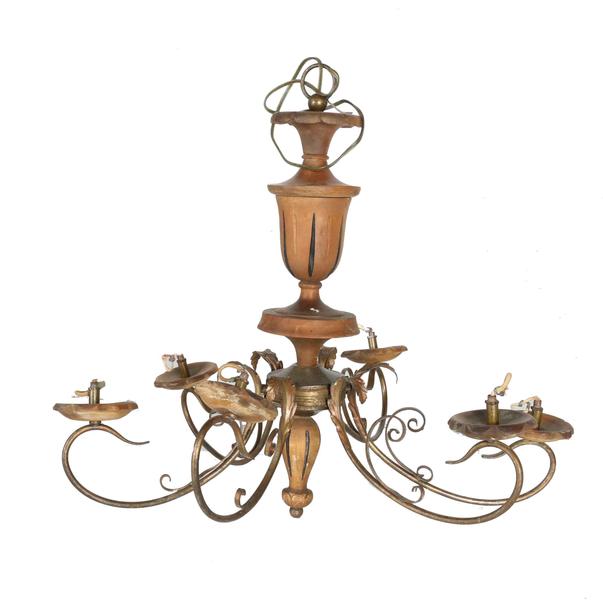 Brass Leaf Chandelier