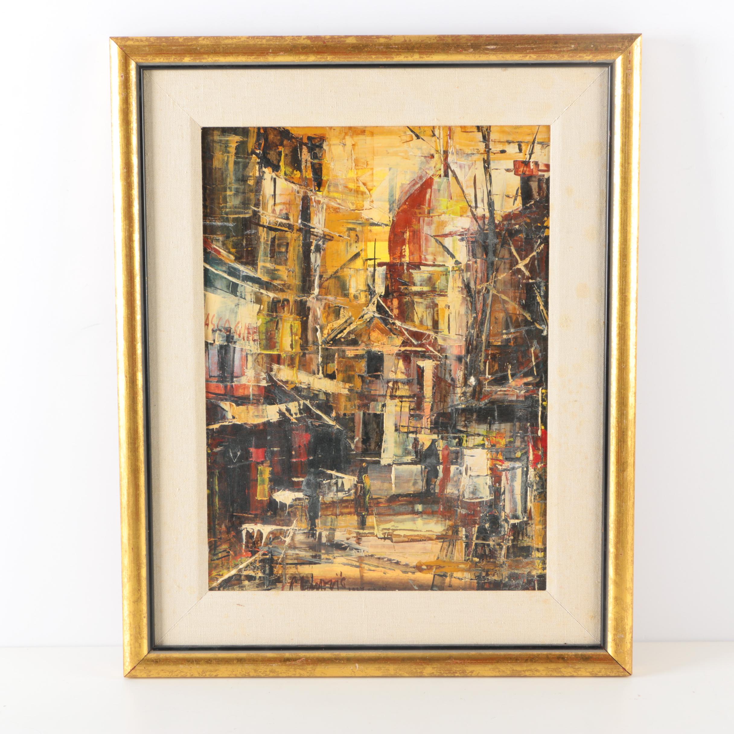 Giclée on Canvas of Abstract City Street