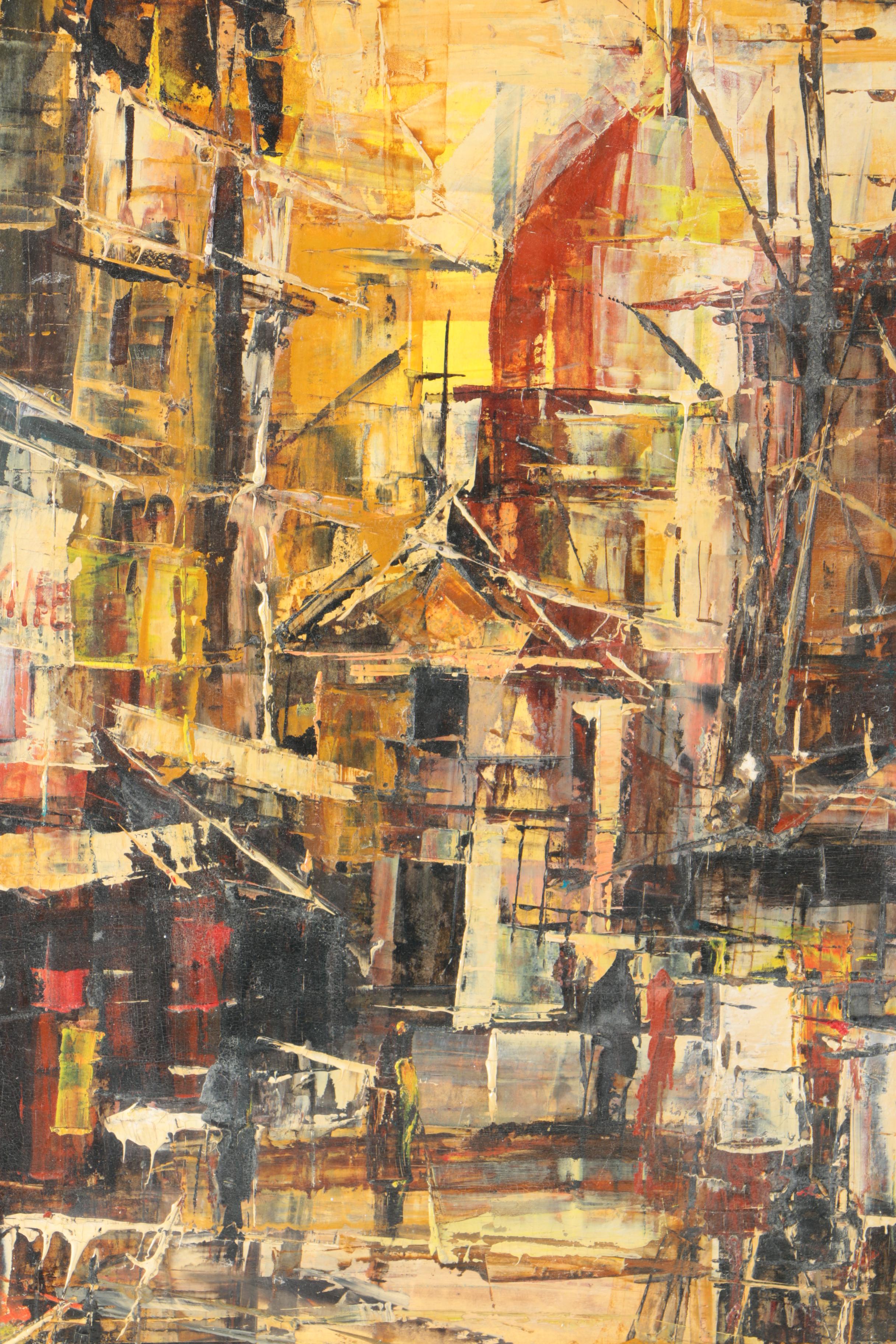Giclée on Canvas of Abstract City Street