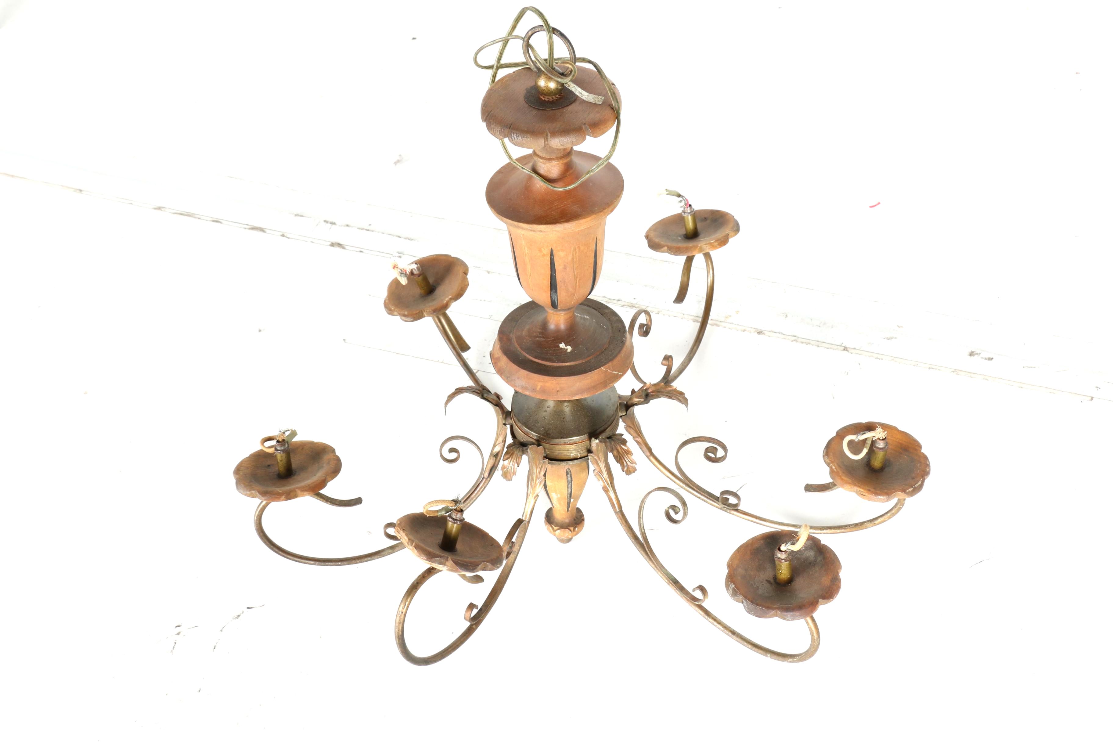 Brass Leaf Chandelier