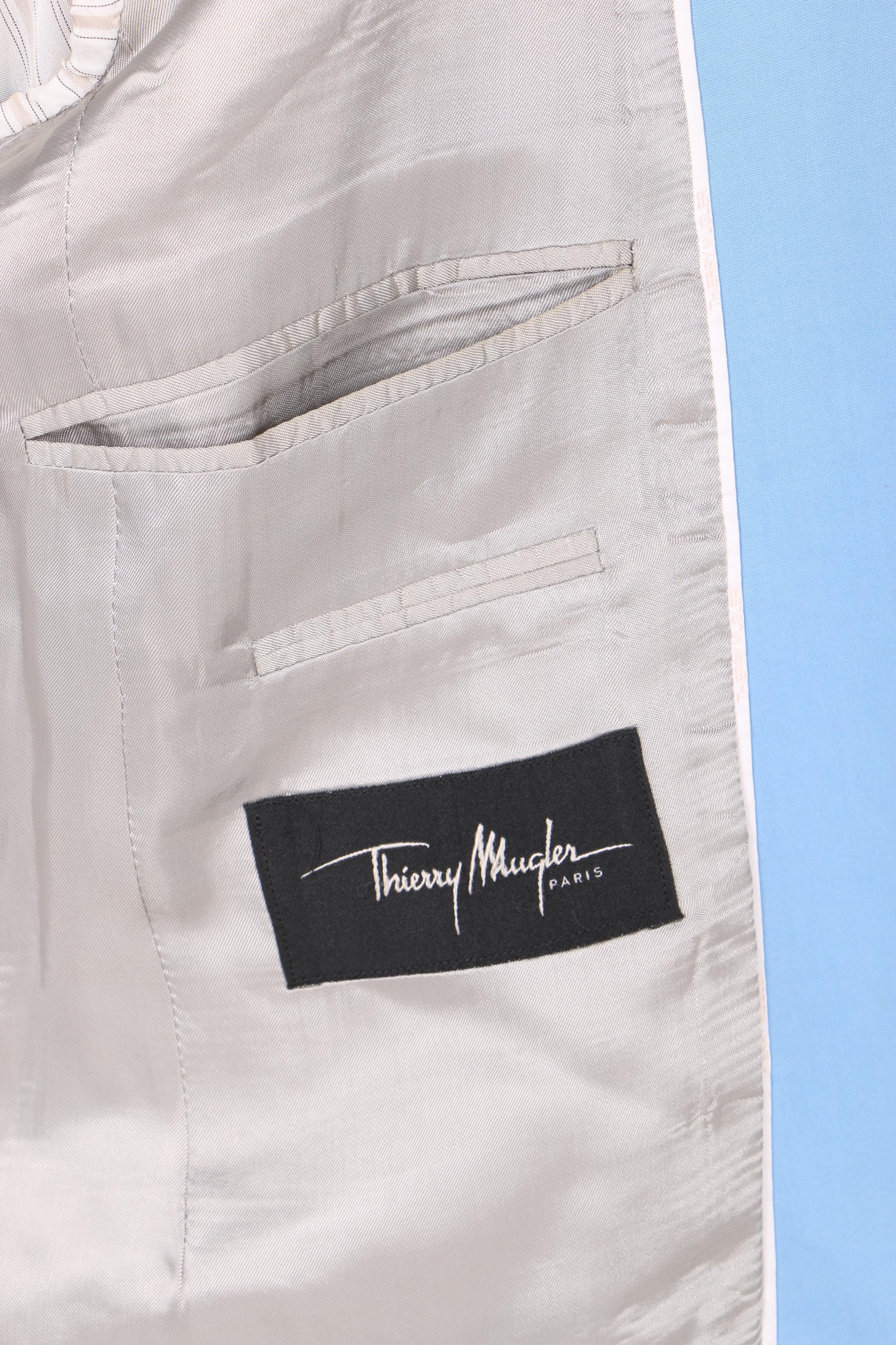 Men's Thierry Mugler Powder Blue Suit Set