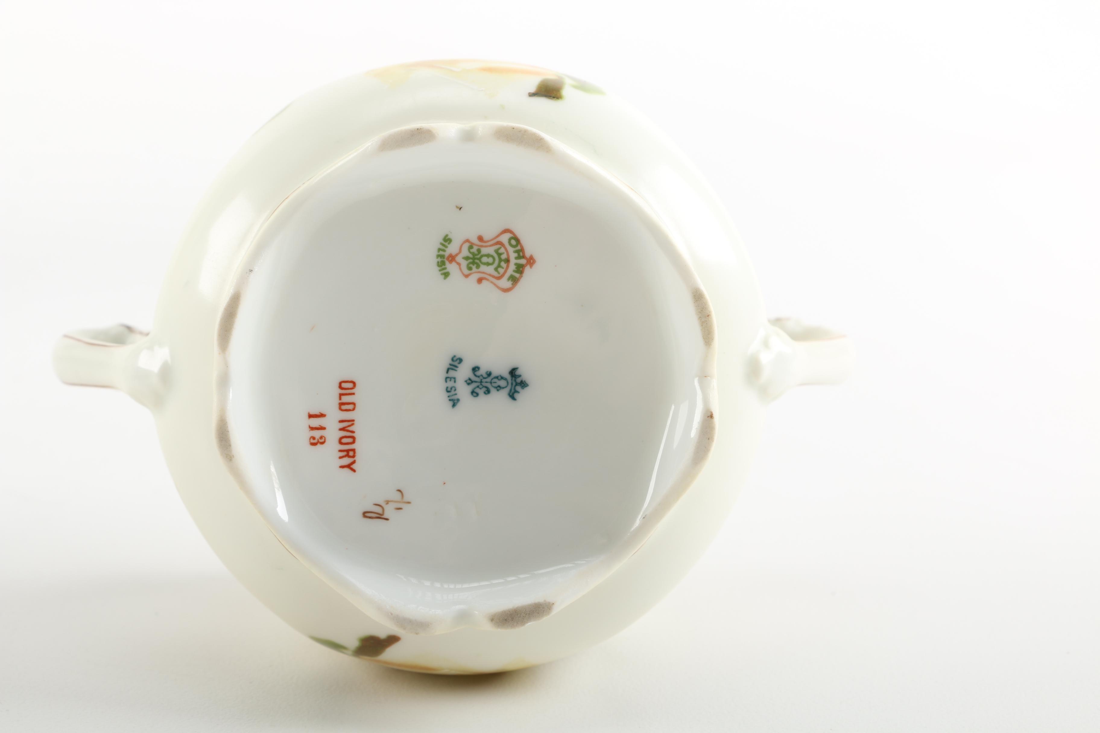 1900s Hermann Ohme Silesia "Old Ivory" Porcelain Tableware