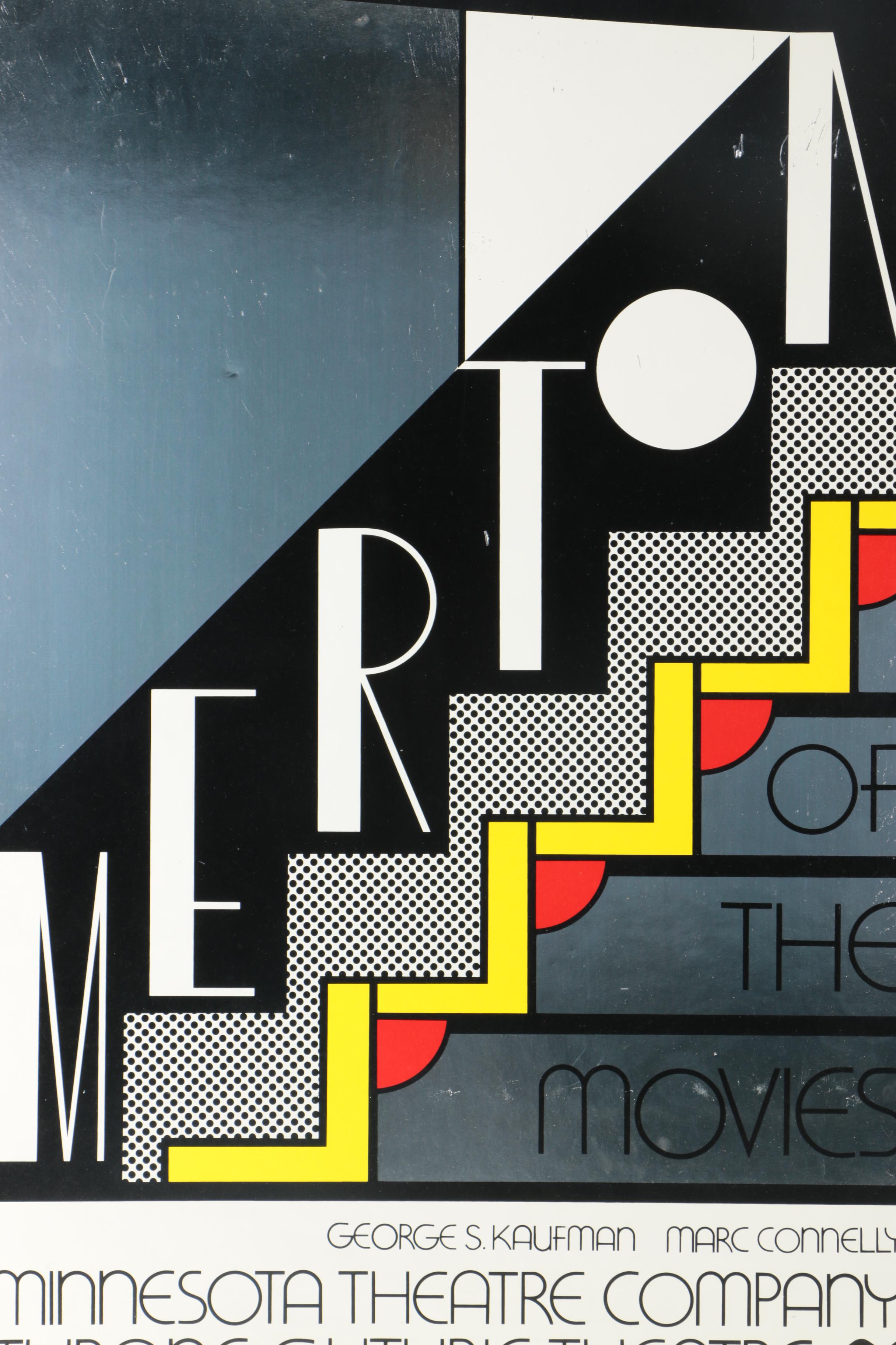 1968 Roy Lichtenstein Designed Screen Print on Foil  "Merton of the Movies"