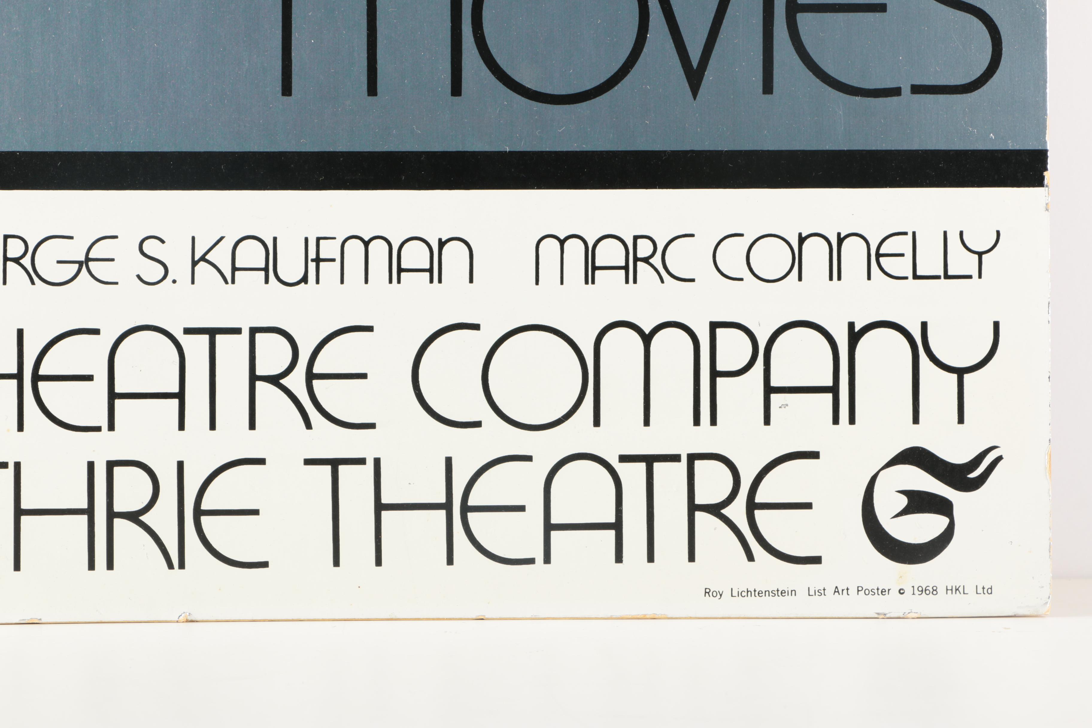 1968 Roy Lichtenstein Designed Screen Print on Foil  "Merton of the Movies"