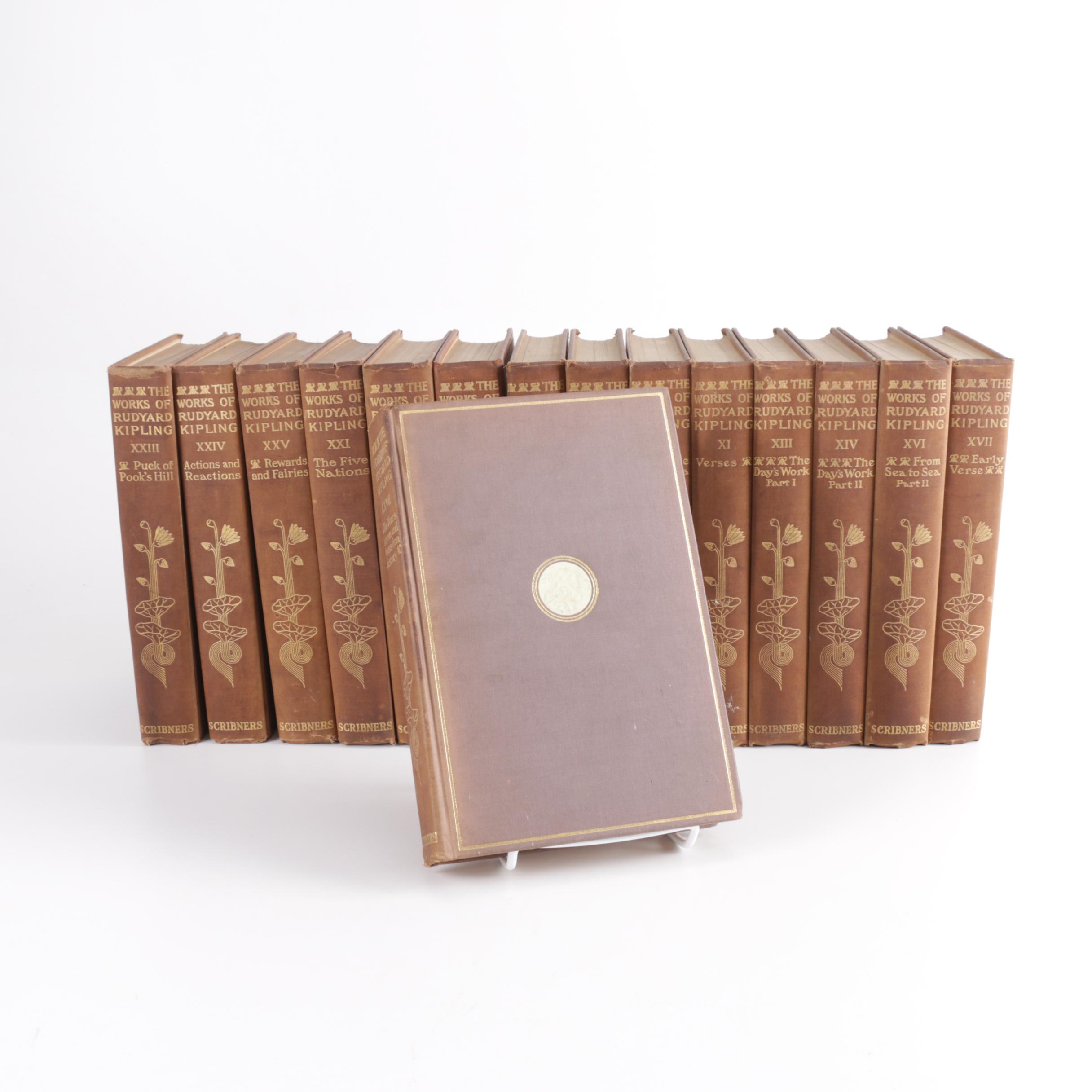 1919 Gilt Partial Set of "The Complete Works of Rudyard Kipling"