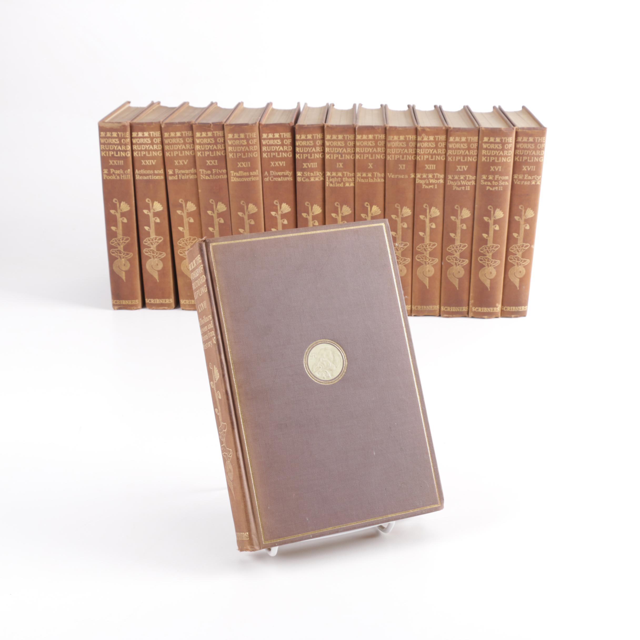 1919 Gilt Partial Set of "The Complete Works of Rudyard Kipling"