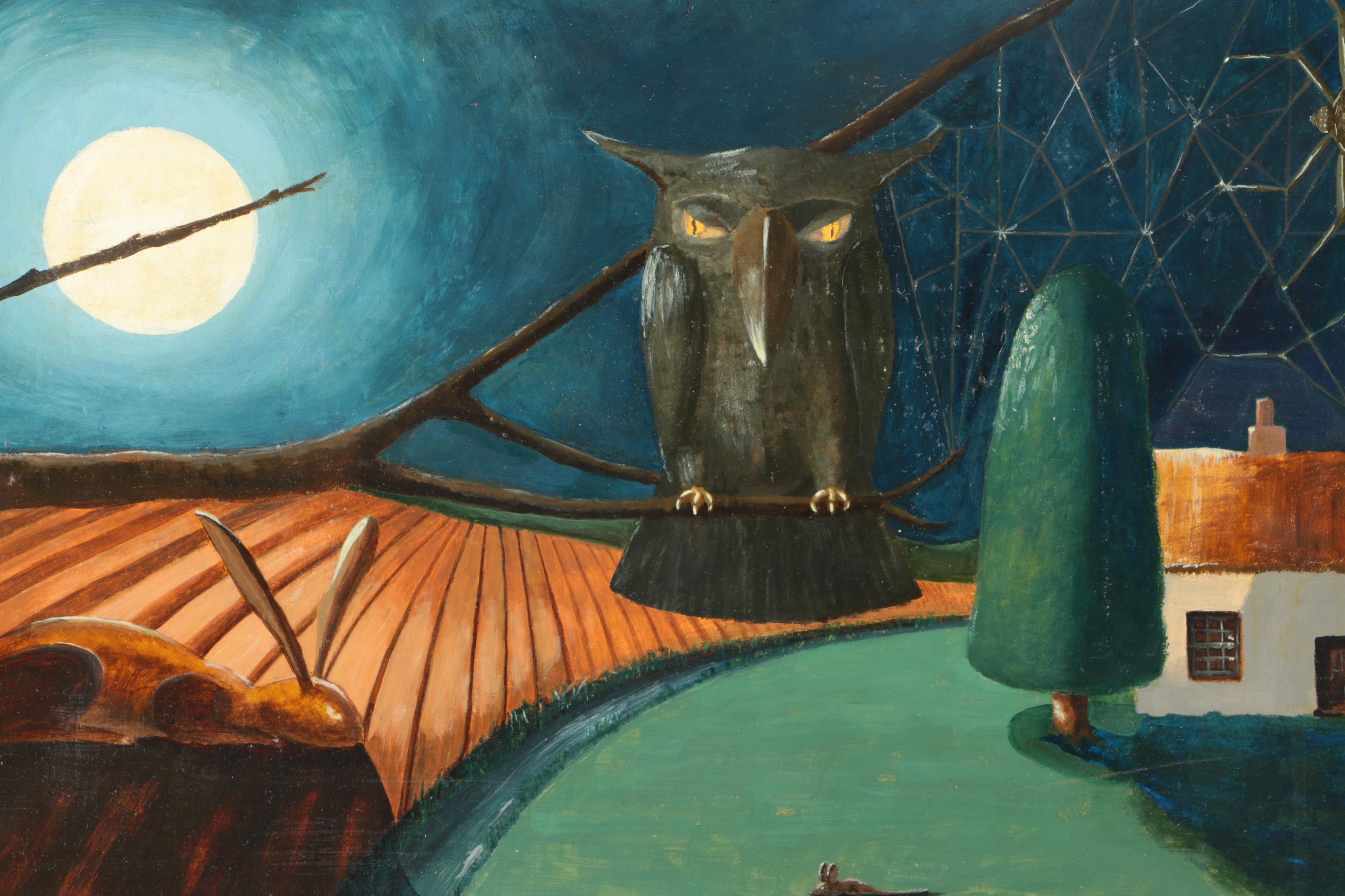 Oil Painting on Board of Surreal Landscape