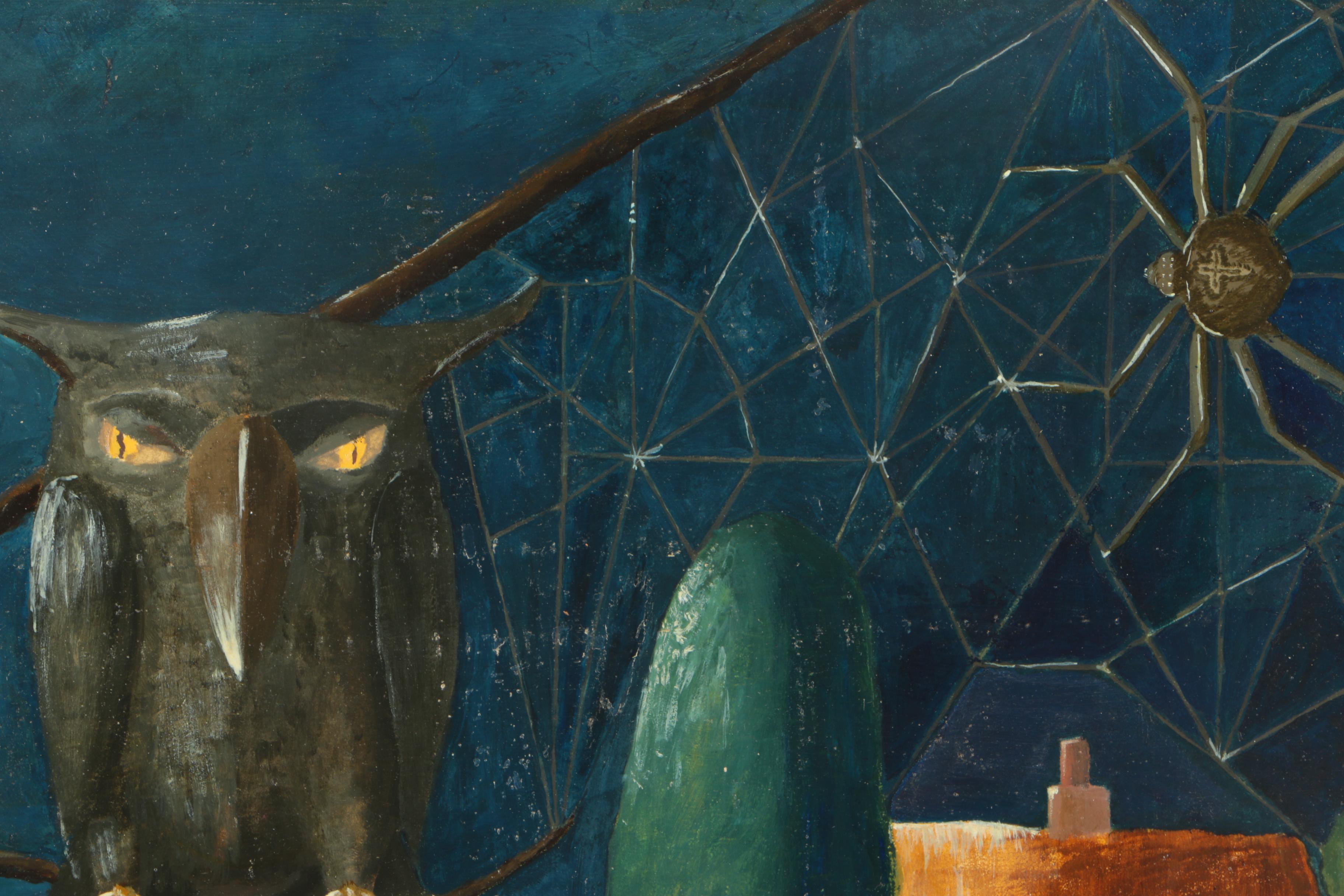 Oil Painting on Board of Surreal Landscape