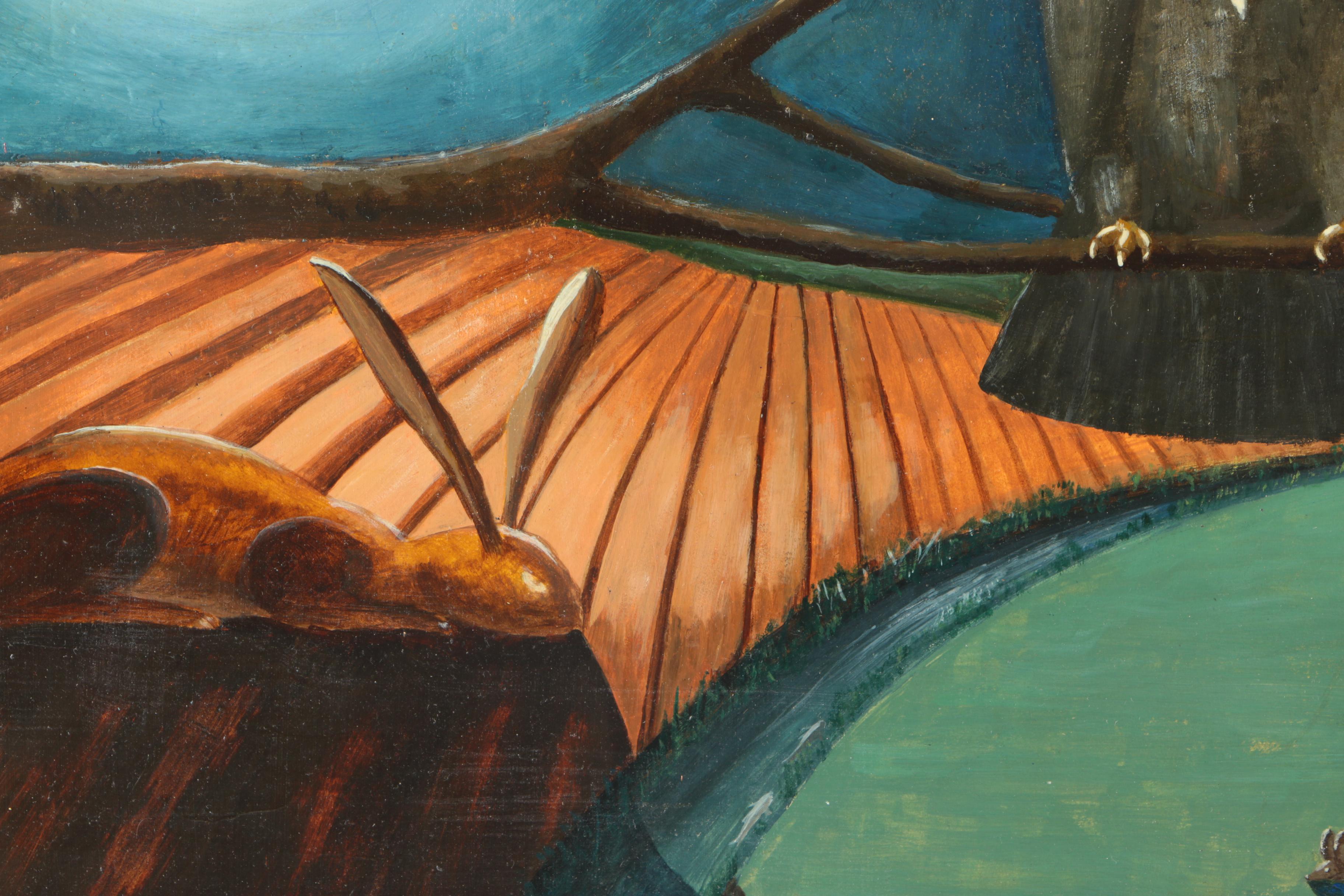 Oil Painting on Board of Surreal Landscape