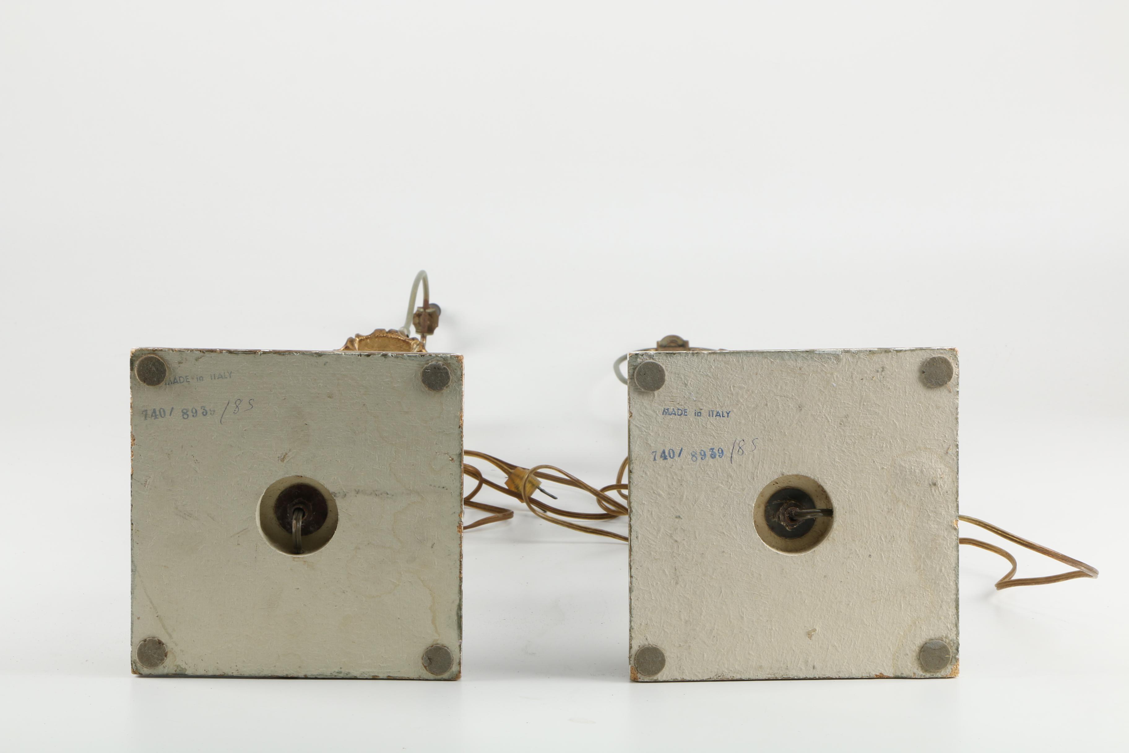 Italian Brass Tone Table Lamps