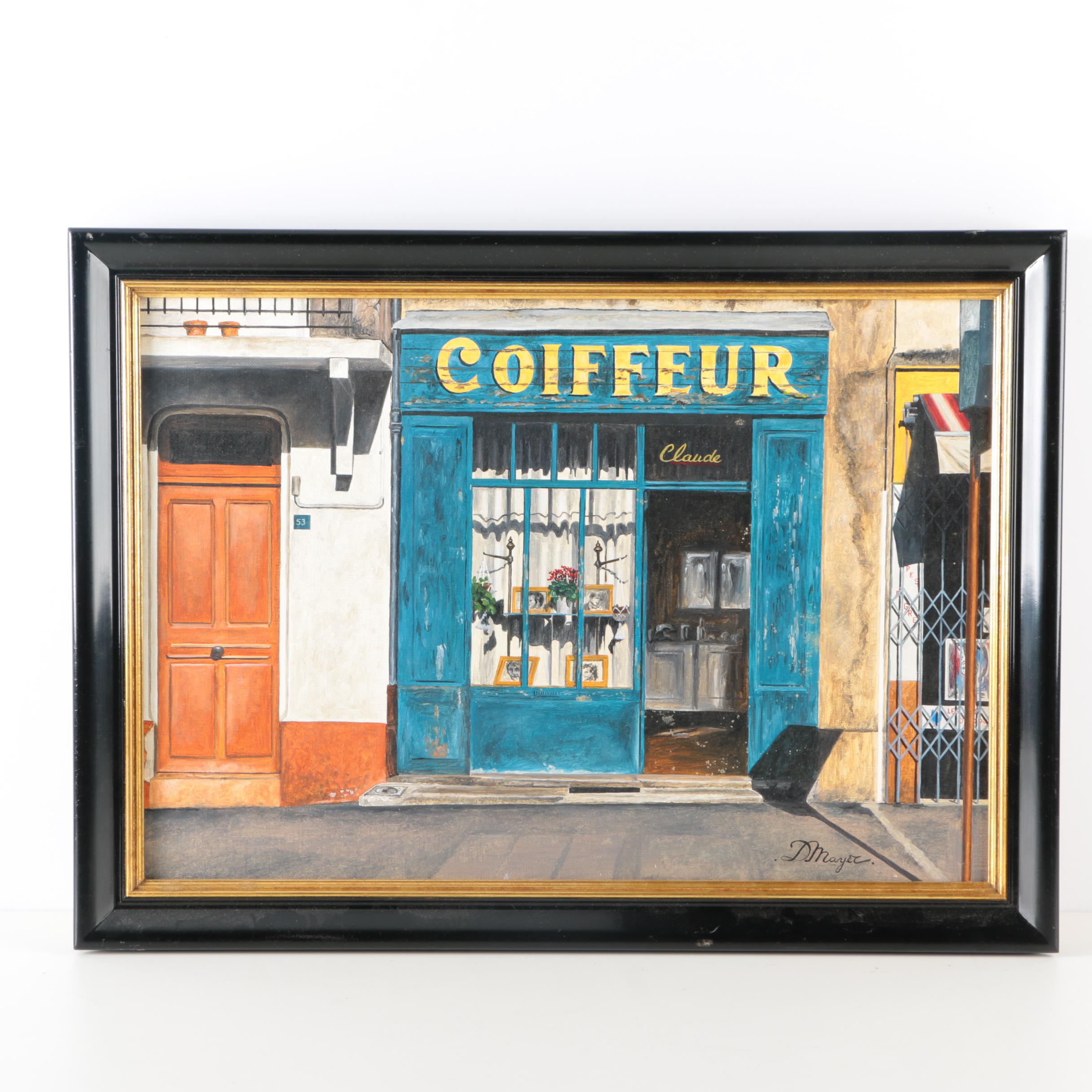 Giclee Print on Canvas After Dominique Nayer "Chez Claude"