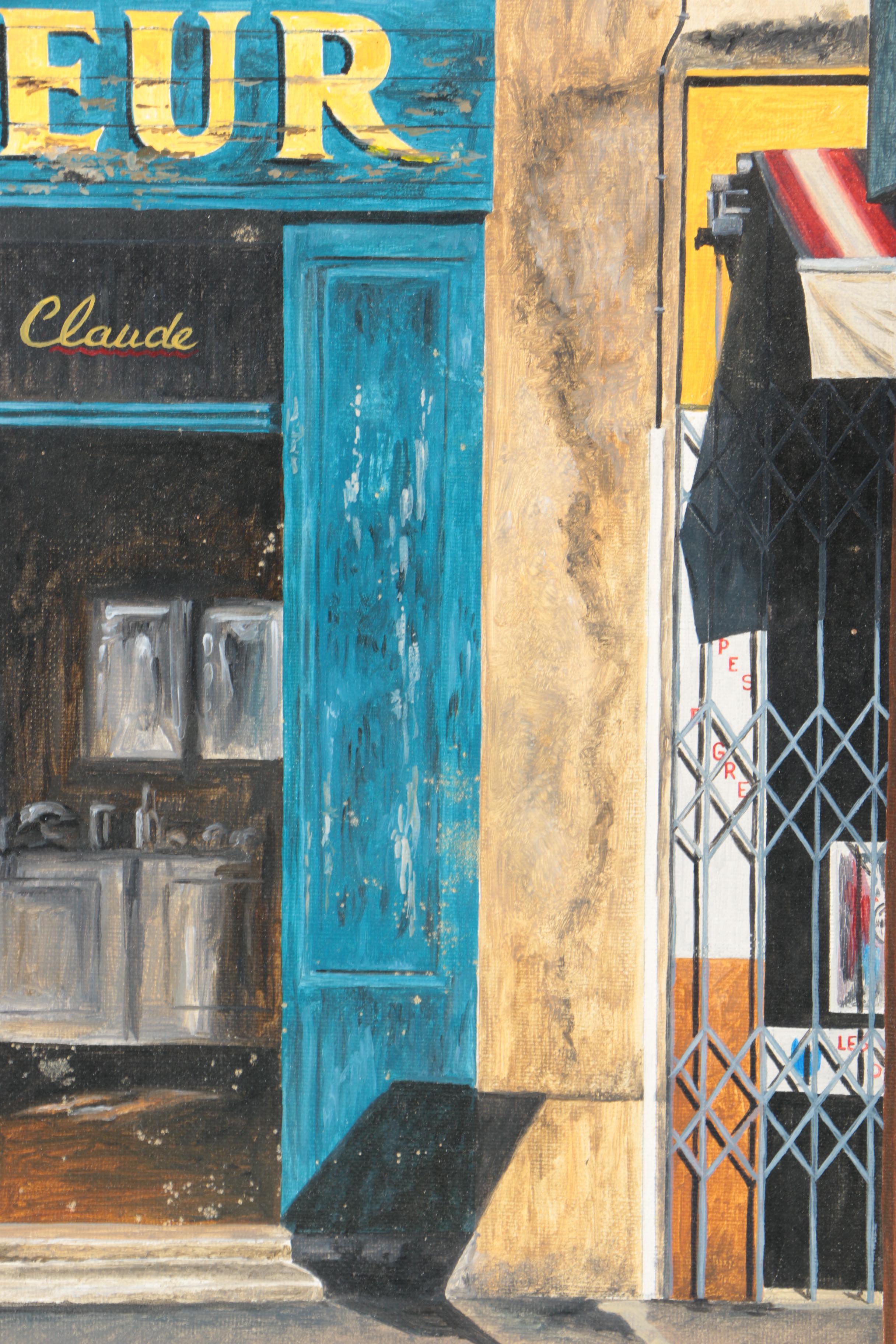 Giclee Print on Canvas After Dominique Nayer "Chez Claude"