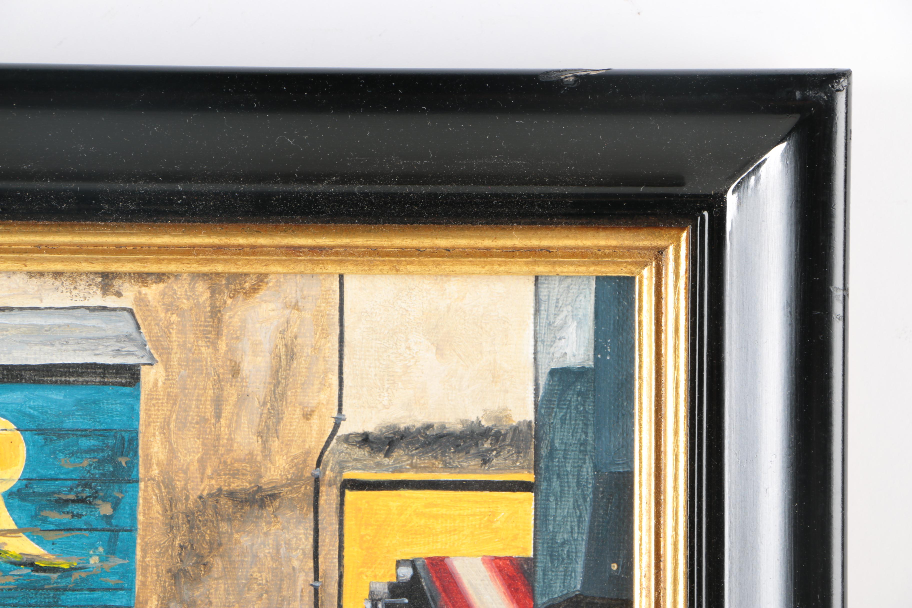 Giclee Print on Canvas After Dominique Nayer "Chez Claude"