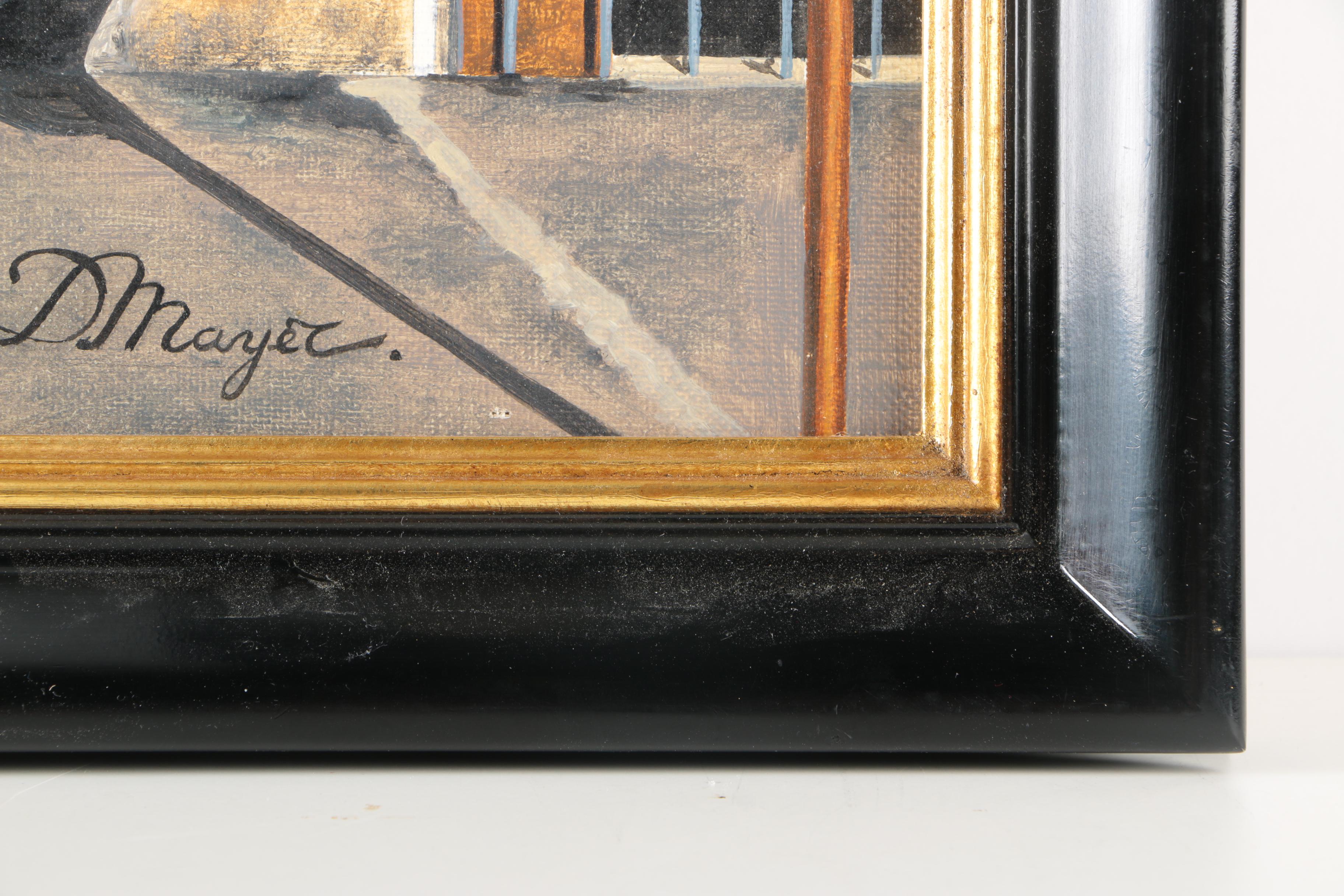 Giclee Print on Canvas After Dominique Nayer "Chez Claude"