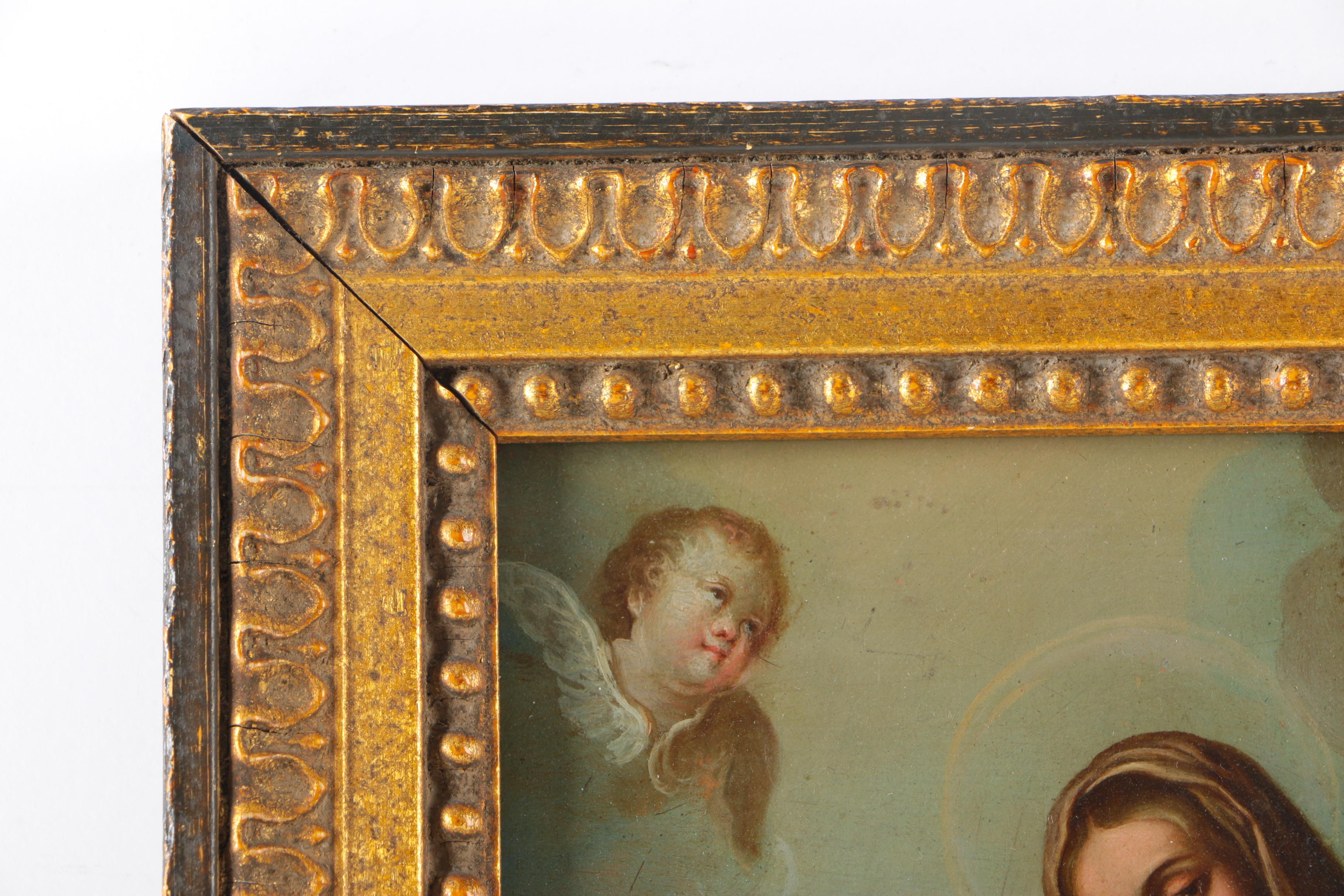 17th Century Oil Painting on Copper of the Madonna and Child