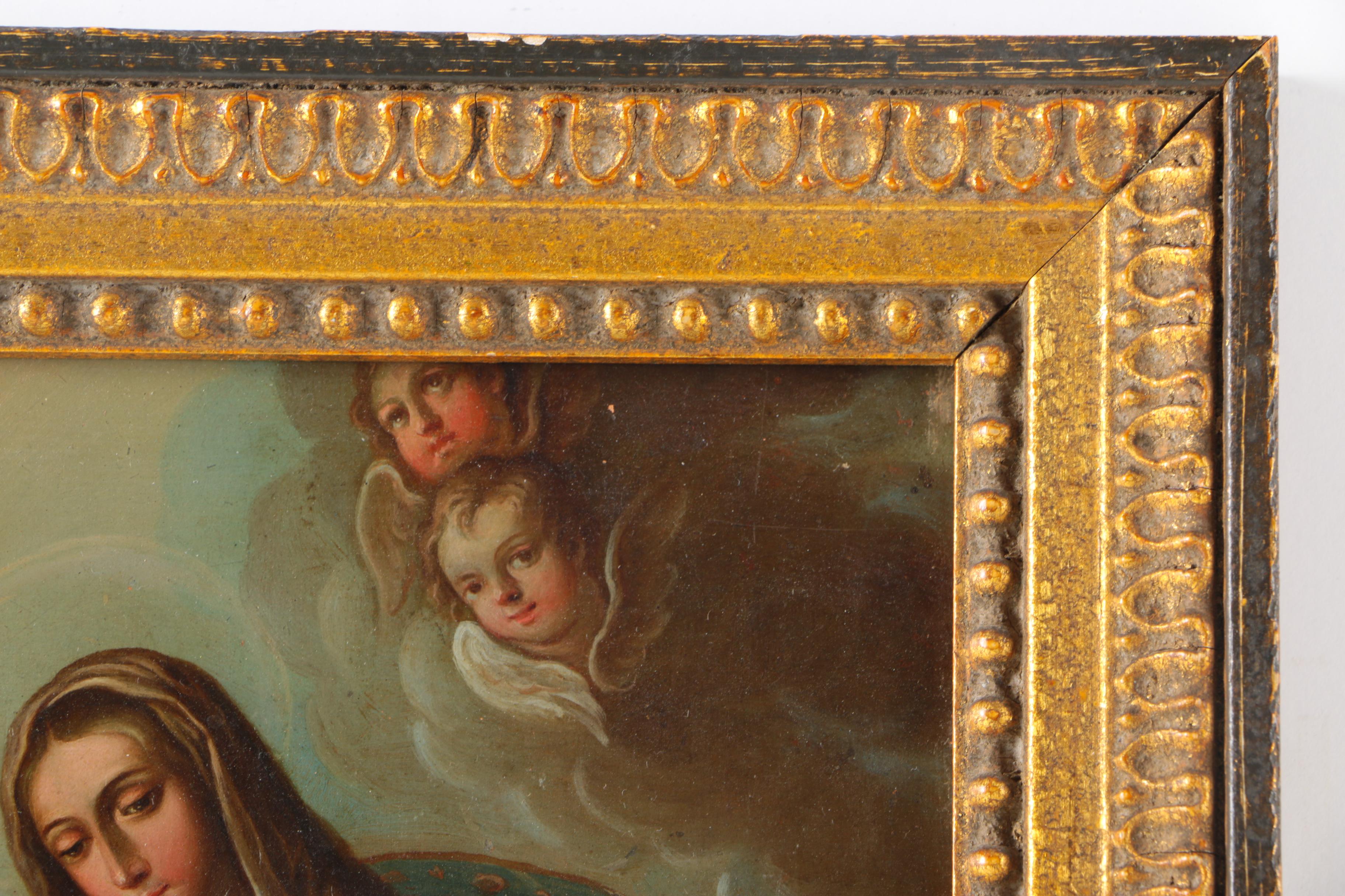 17th Century Oil Painting on Copper of the Madonna and Child