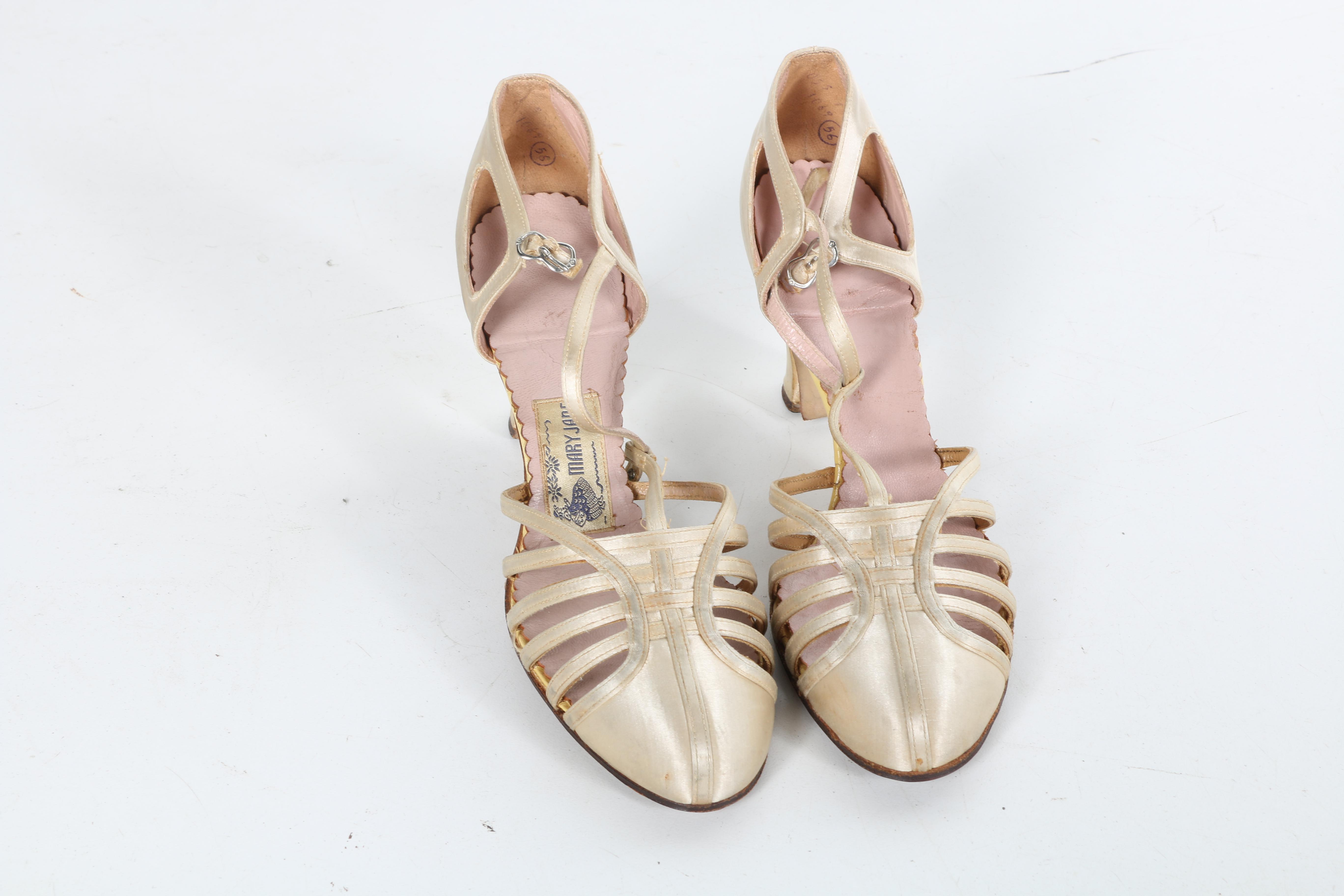 Vintage Wedding Gown with Mary Jane Shoes