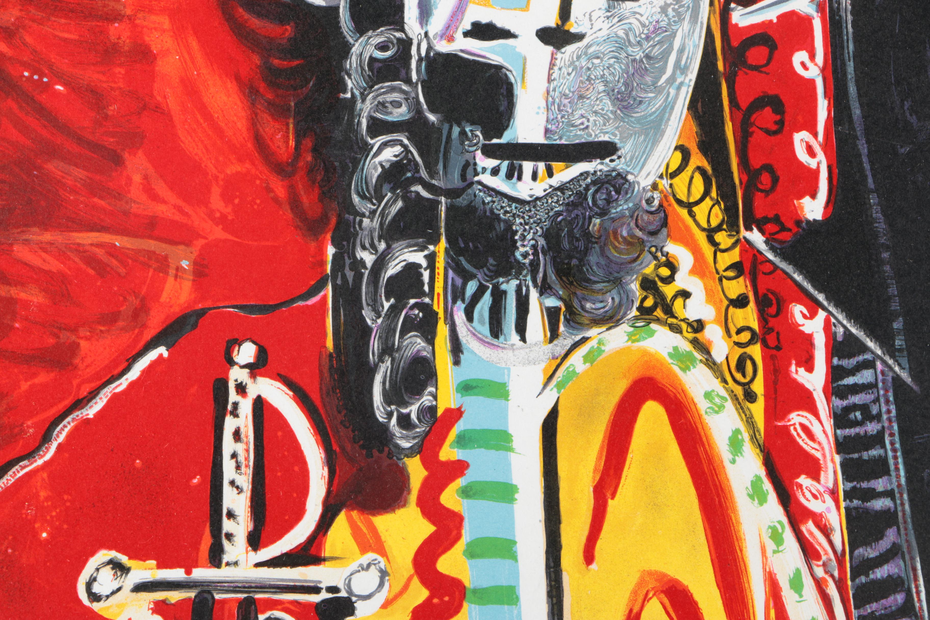 H. Deschamps Lithographic Poster After Picasso's "Homme à l'épée"