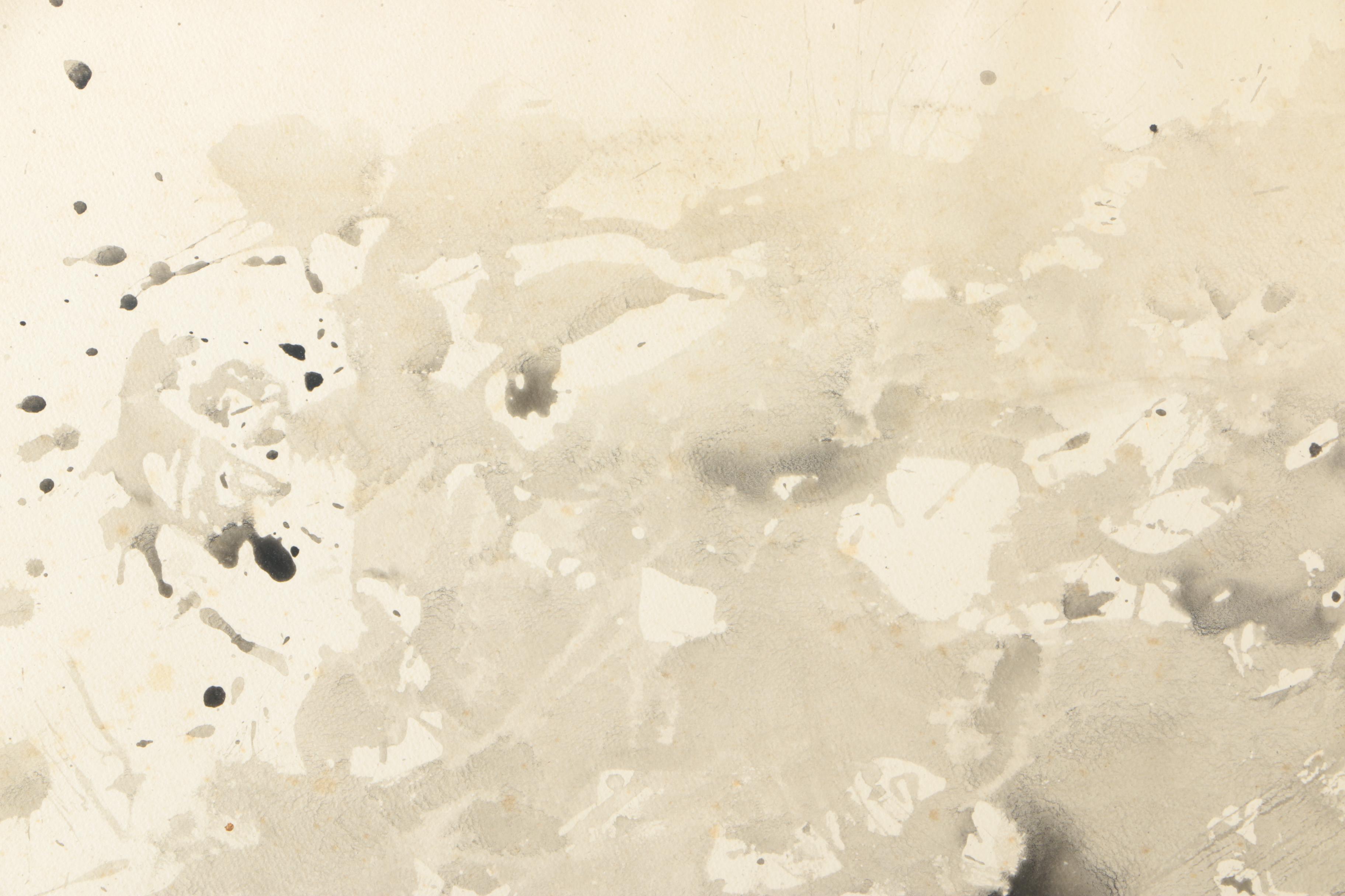 Ray Prohaska Ink Wash Painting on Paper of Abstract Composition