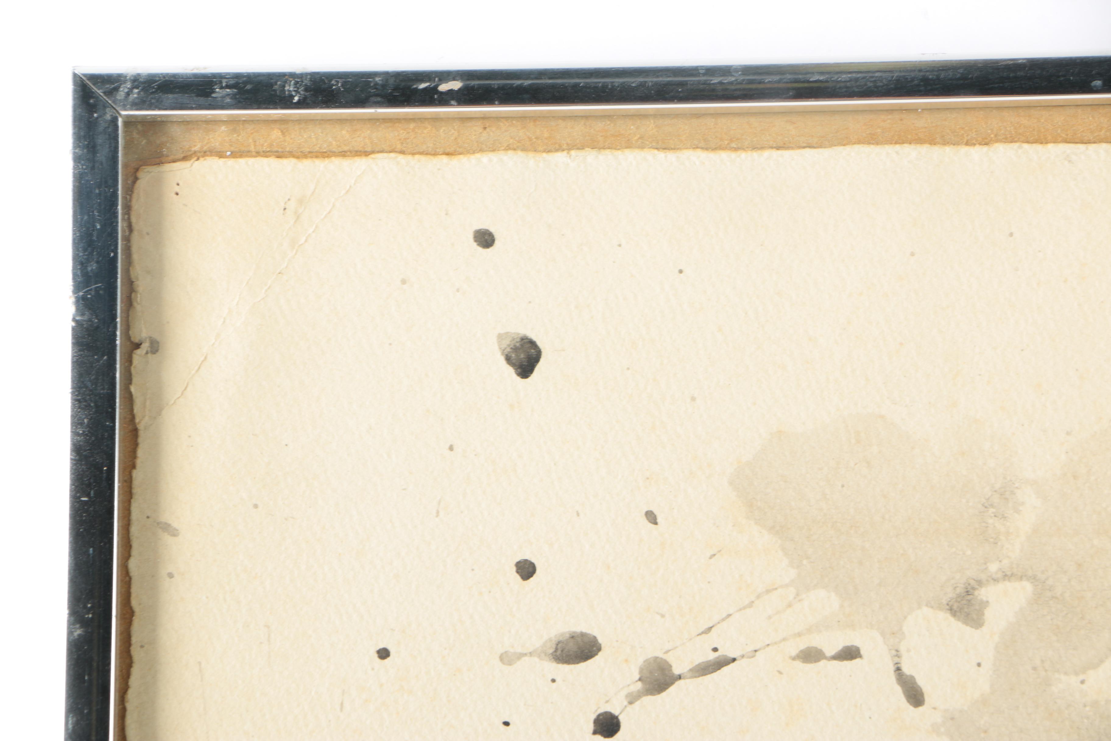 Ray Prohaska Ink Wash Painting on Paper of Abstract Composition