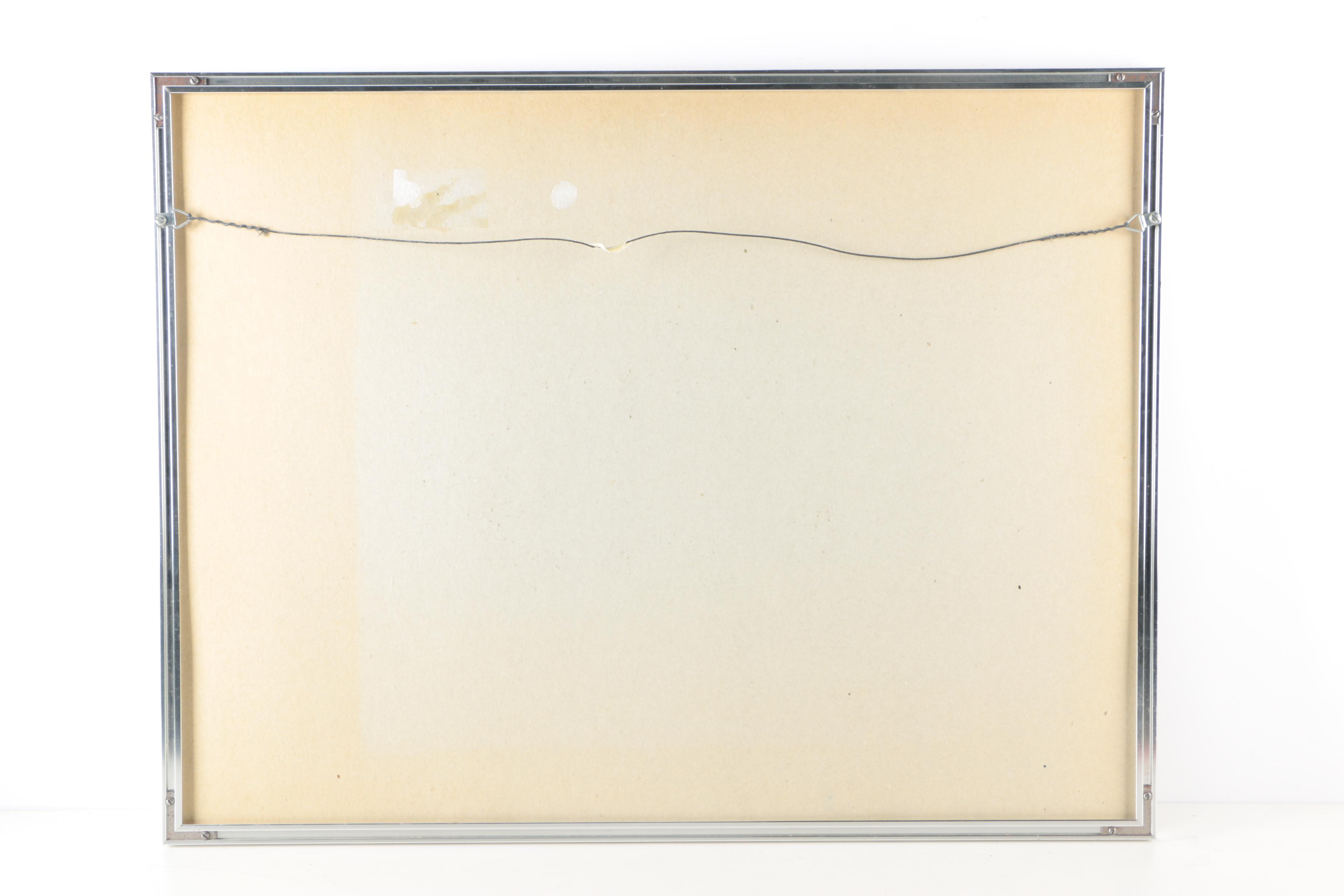 Ray Prohaska Ink Wash Painting on Paper of Abstract Composition