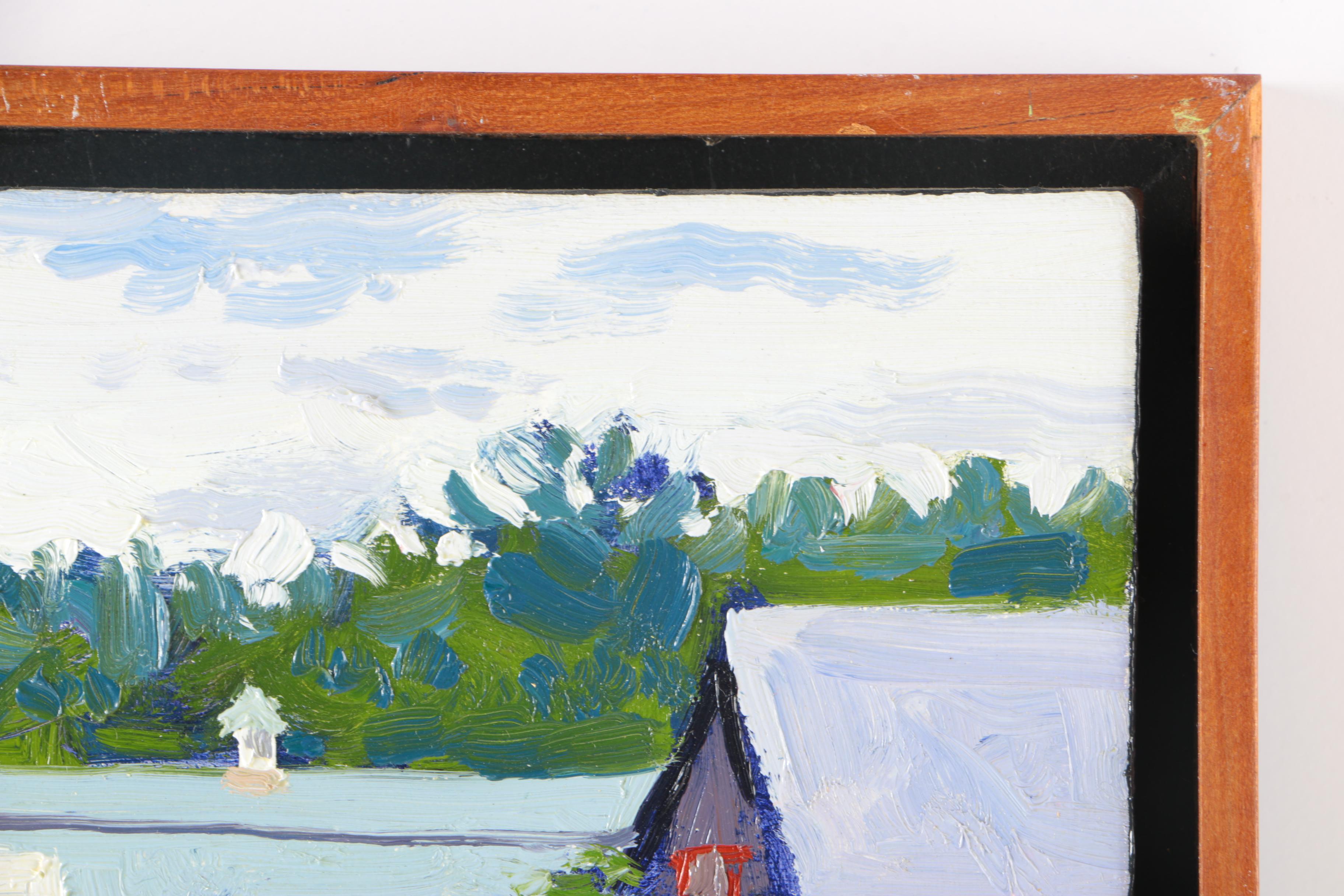 J. Thomas R Higgins Oil Painting "Farm in Wayne"