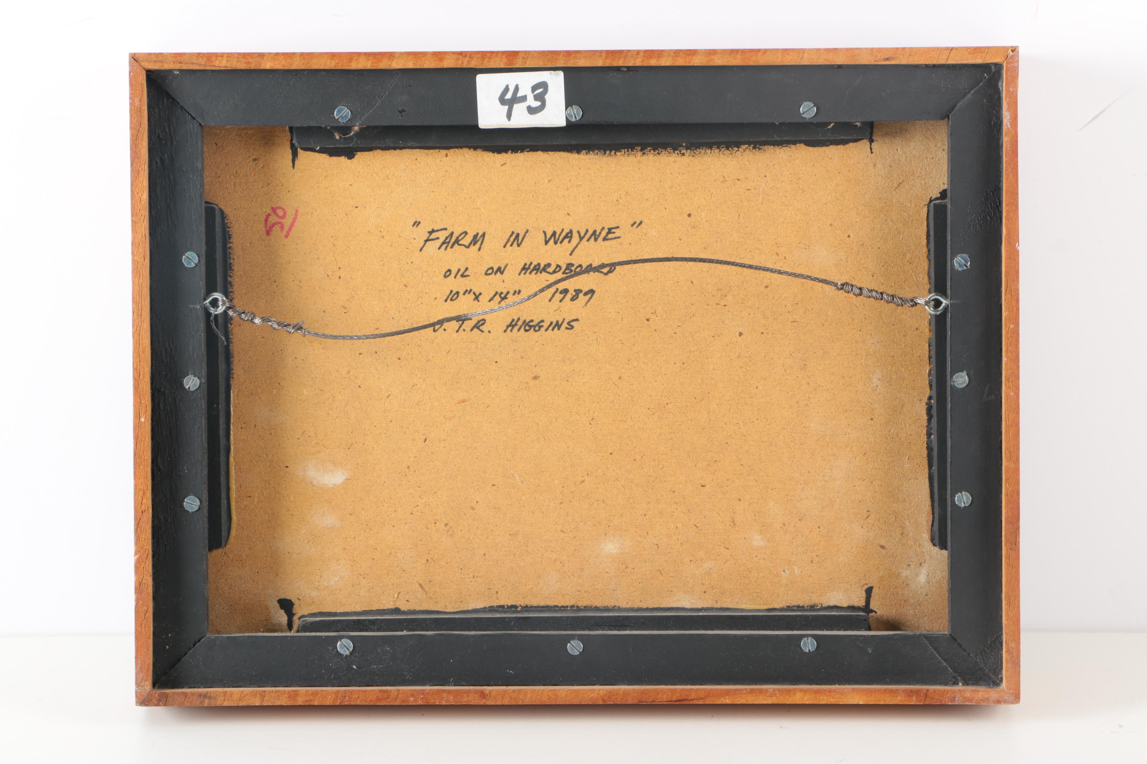 J. Thomas R Higgins Oil Painting "Farm in Wayne"