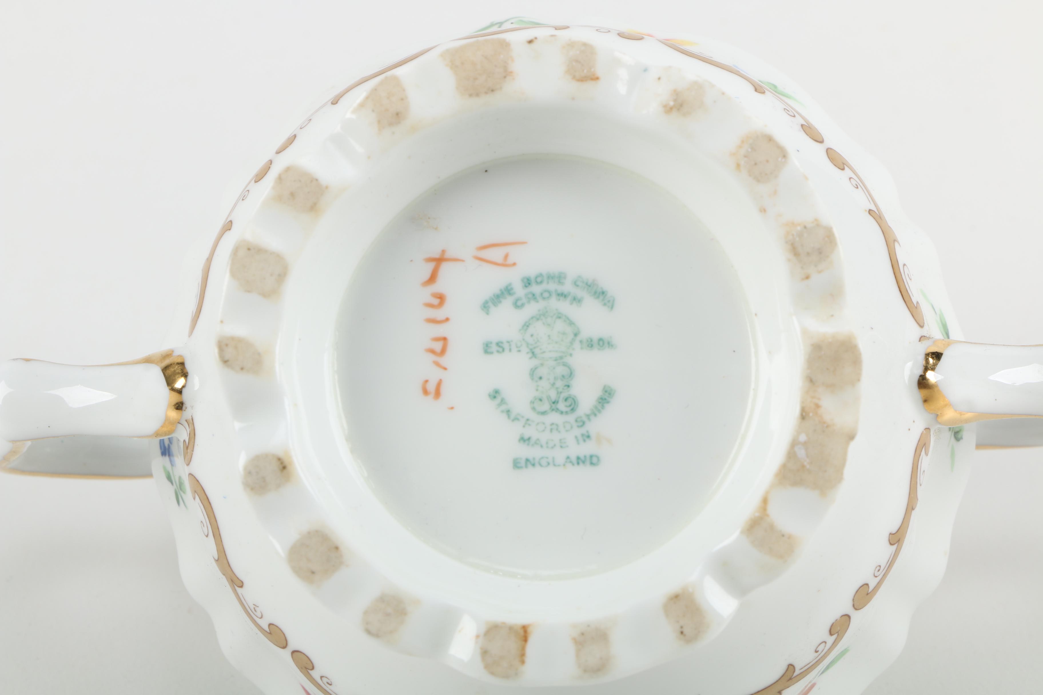 Crown Staffordshire China Teacups and Saucers