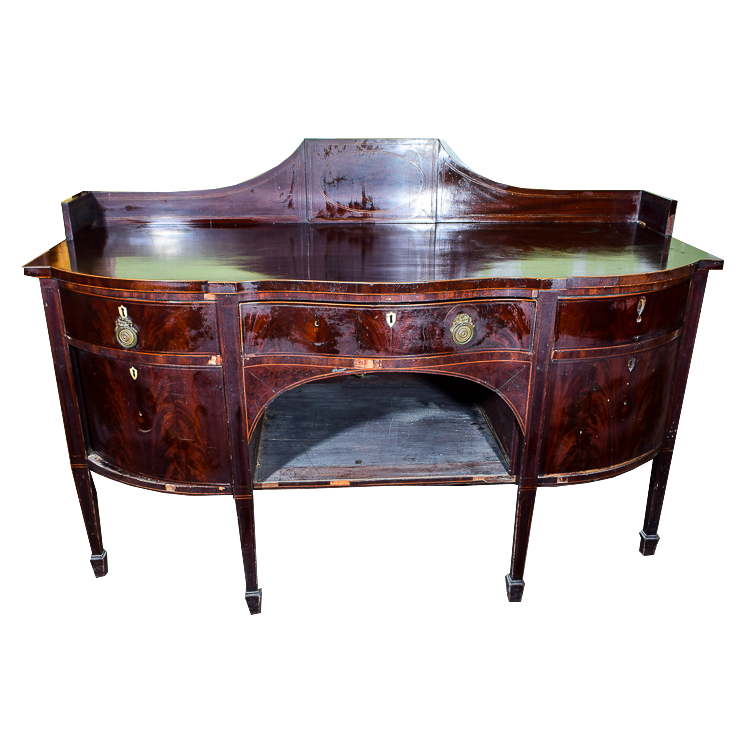 Federal Style Flame Mahogany Serpentine Front Sideboard