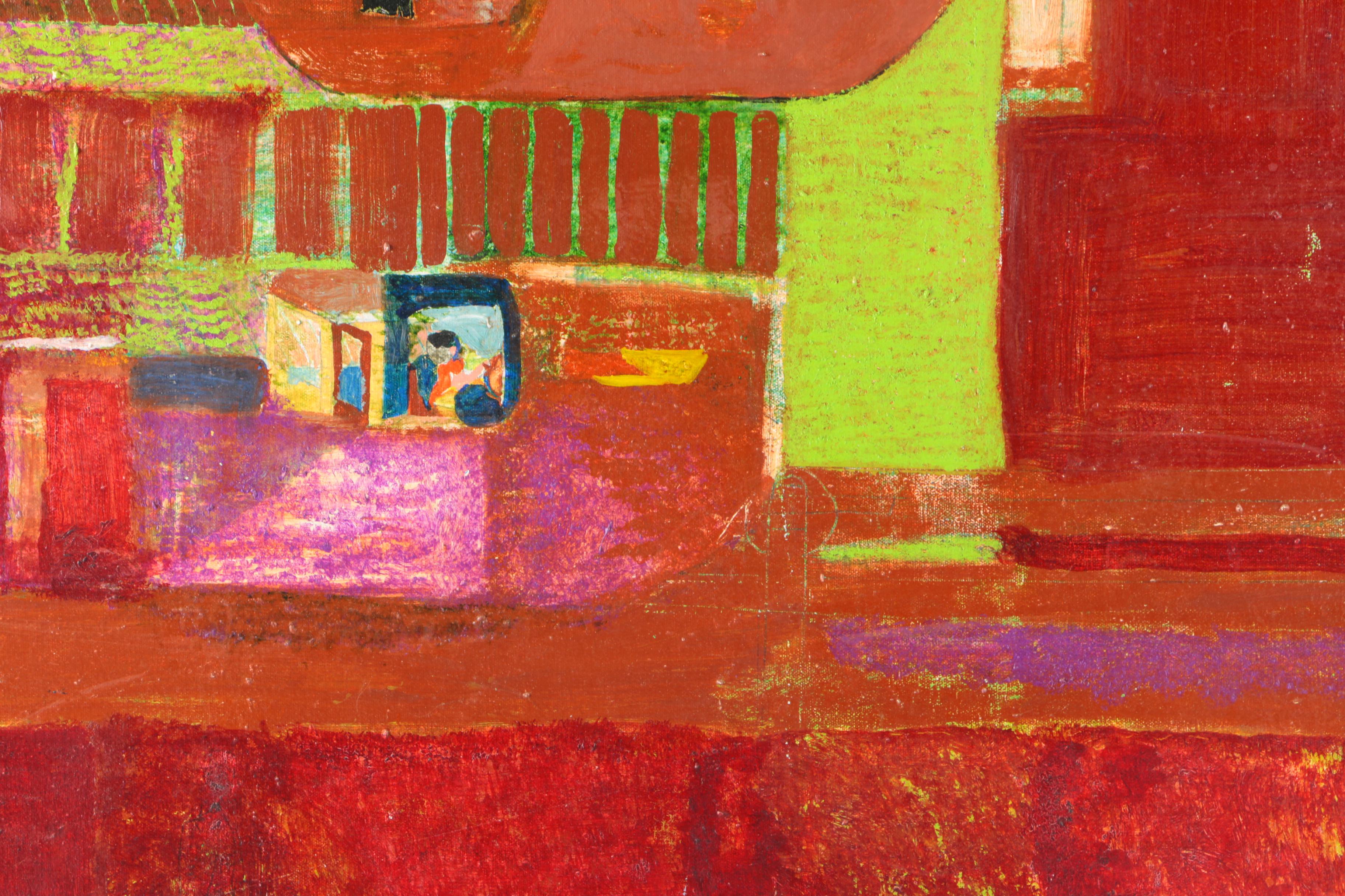 Joan Abelove Oil Painting on Canvas "Nightbridge"