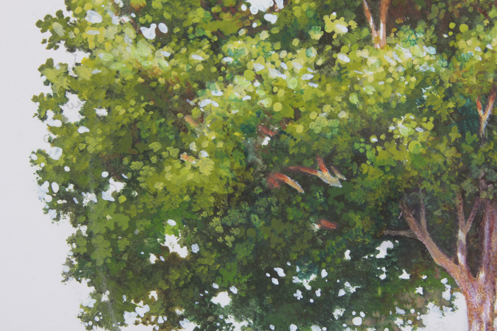 Mixed Media Study for the Tower Oaks Lodge Logo