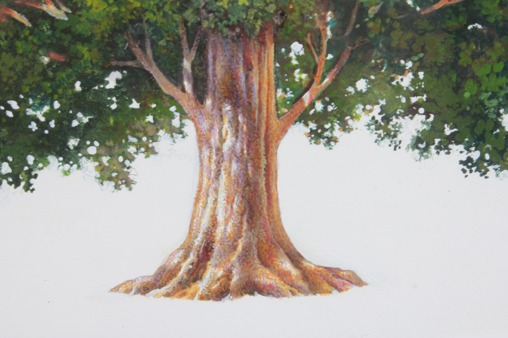 Mixed Media Study for the Tower Oaks Lodge Logo