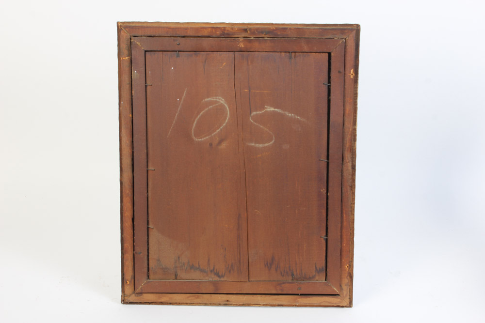 German Reverse Glass Religious Sign