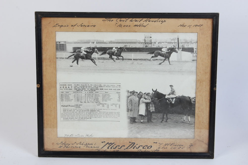 Collection of Three Black and White Photographs of Horse Racing