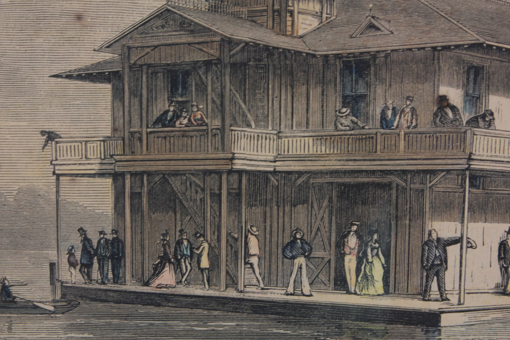 Pembroke College Boat Club Rules and Engraving of Columbia and Yale University Boat Houses