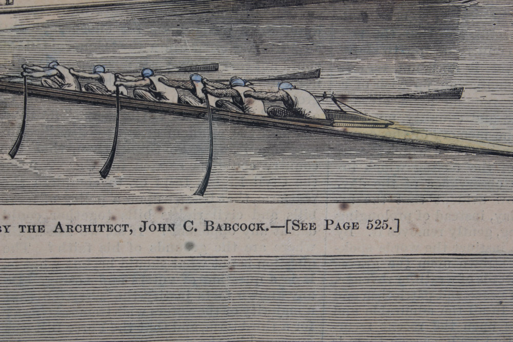 Pembroke College Boat Club Rules and Engraving of Columbia and Yale University Boat Houses