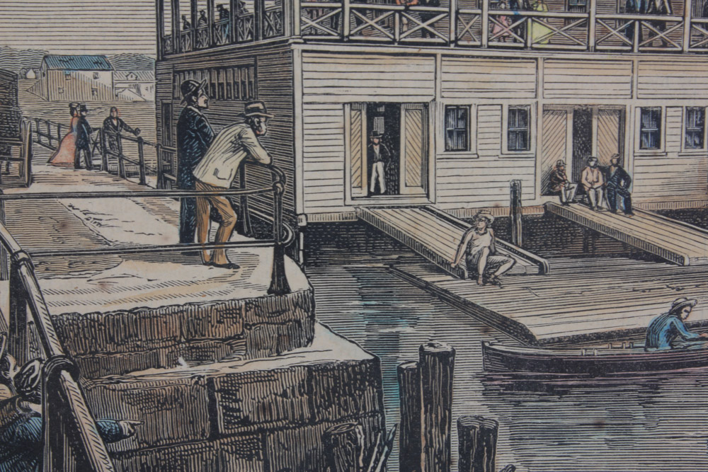 Pembroke College Boat Club Rules and Engraving of Columbia and Yale University Boat Houses