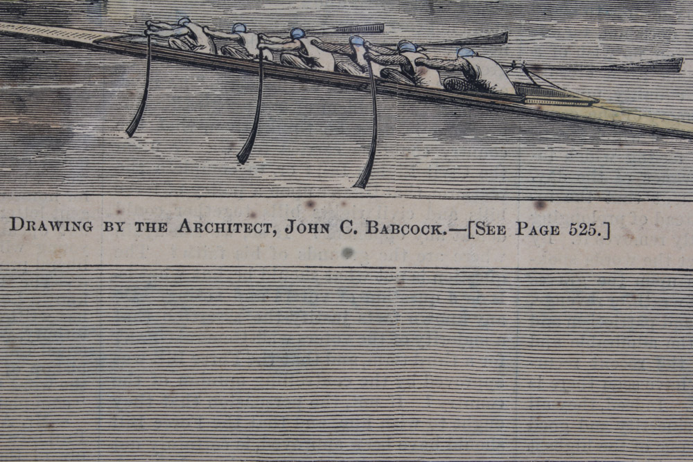 Pembroke College Boat Club Rules and Engraving of Columbia and Yale University Boat Houses