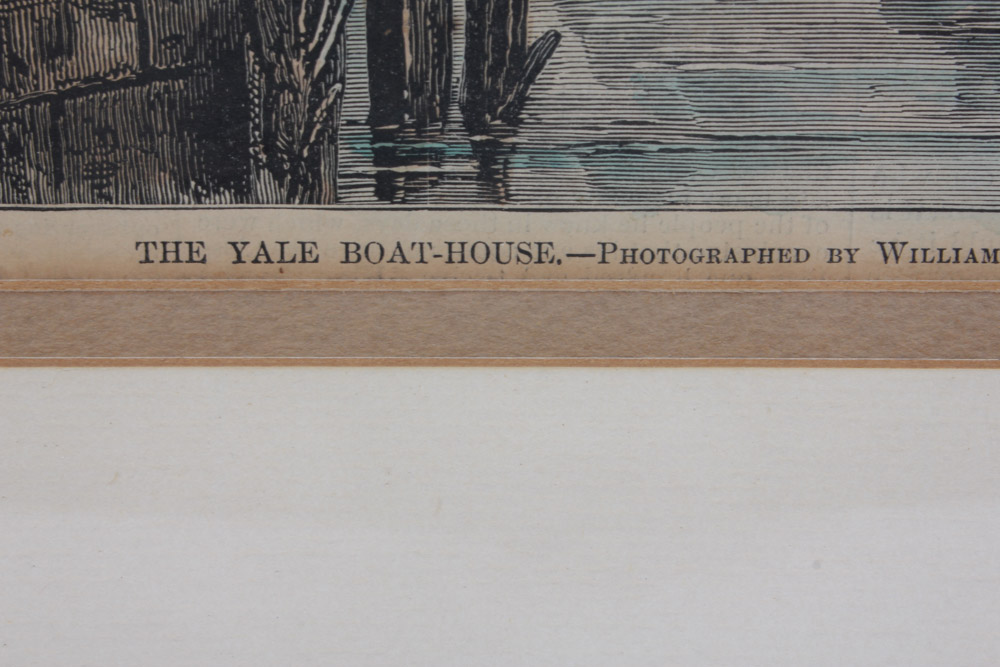 Pembroke College Boat Club Rules and Engraving of Columbia and Yale University Boat Houses