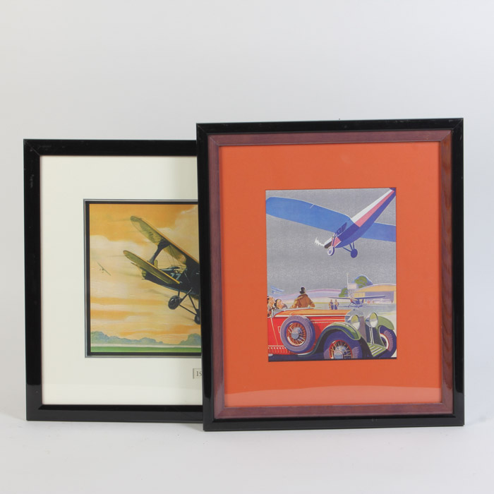 Pair of Giclee Prints After Aviation Themed Art