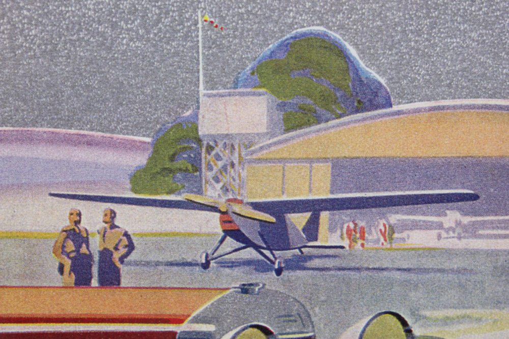 Pair of Giclee Prints After Aviation Themed Art