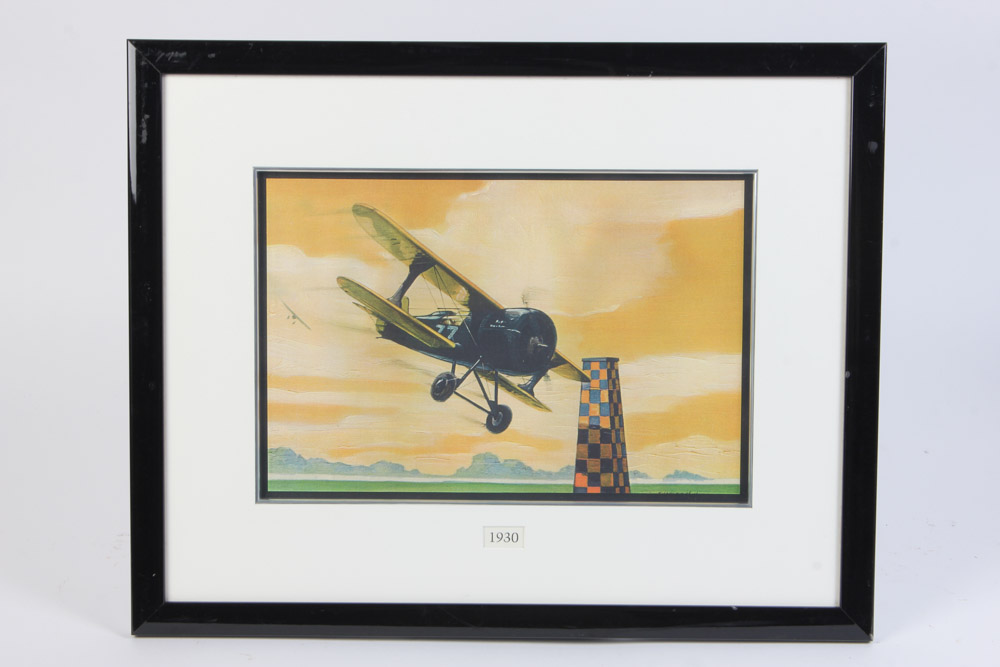 Pair of Giclee Prints After Aviation Themed Art