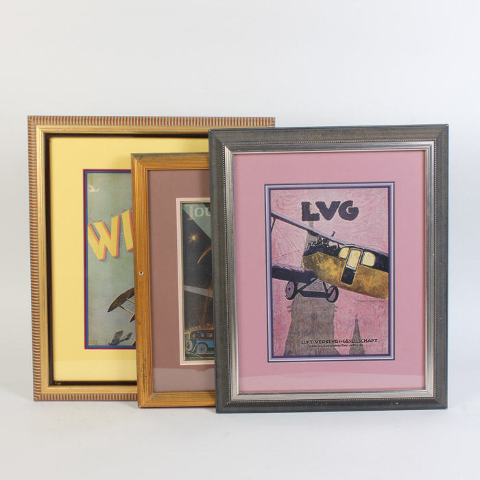 Collection of Giclees After Aviation Themed Prints