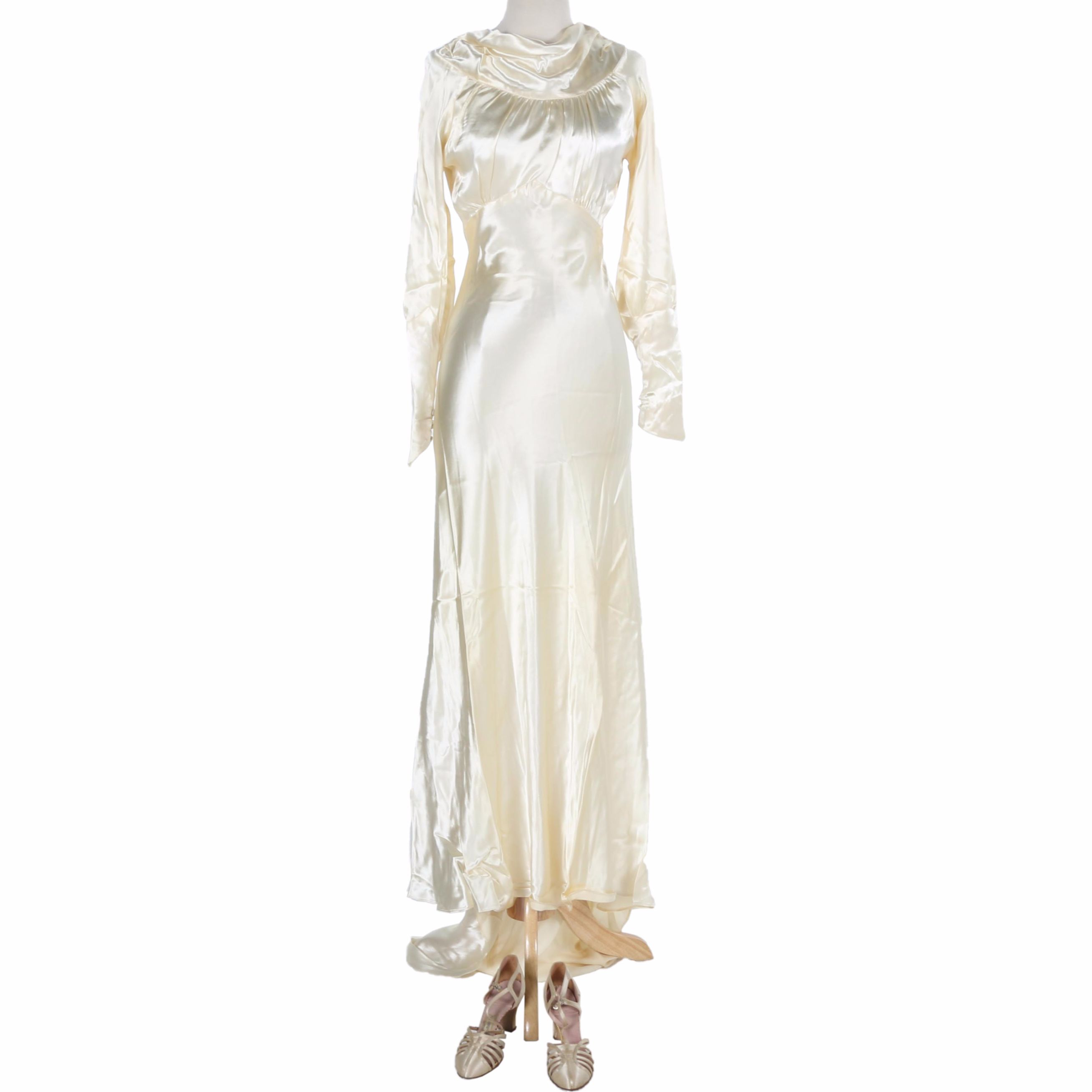 Vintage Wedding Gown with Mary Jane Shoes