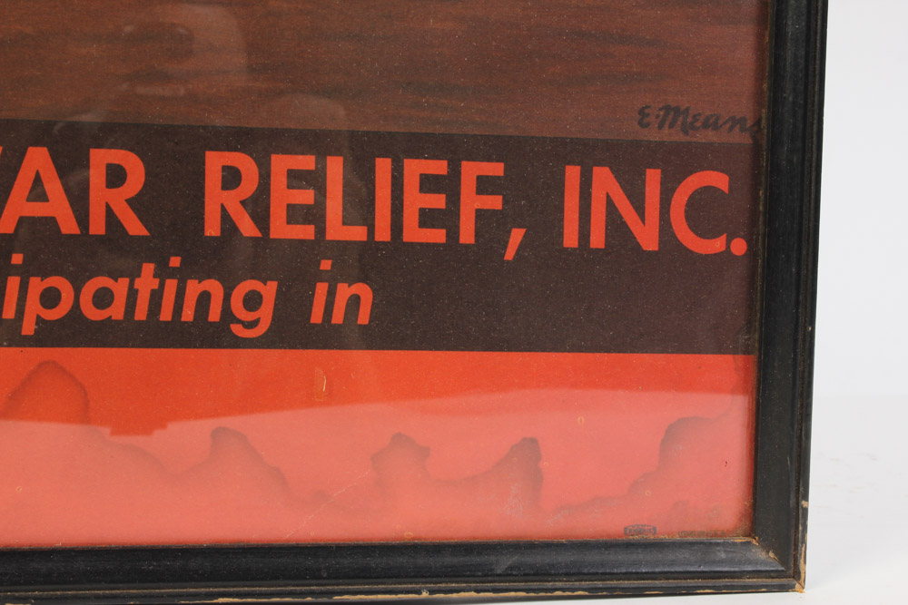 Vintage Offset Lithograph Poster for Russian War Relief Inc.