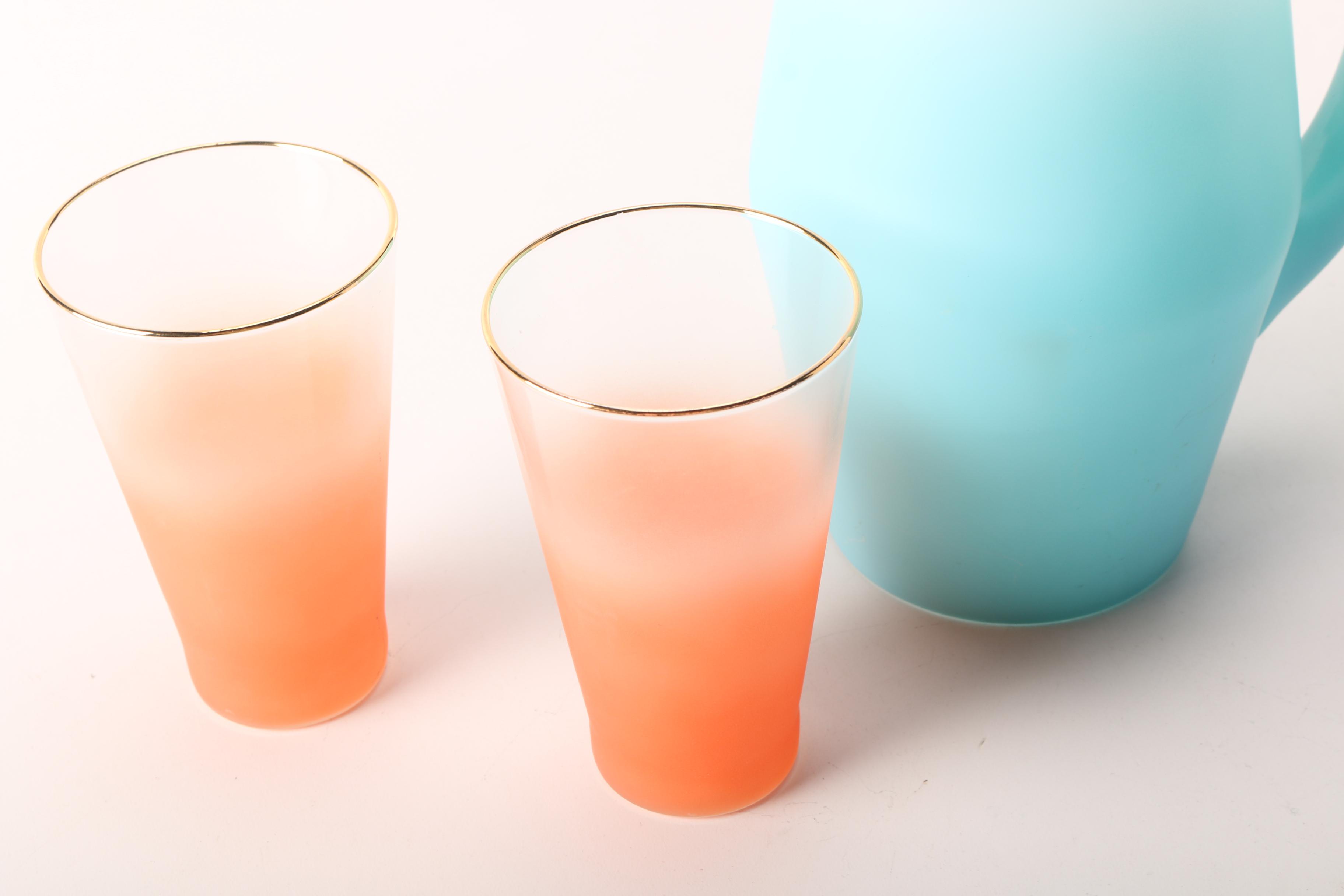 Frosted Pitcher and Glass Set