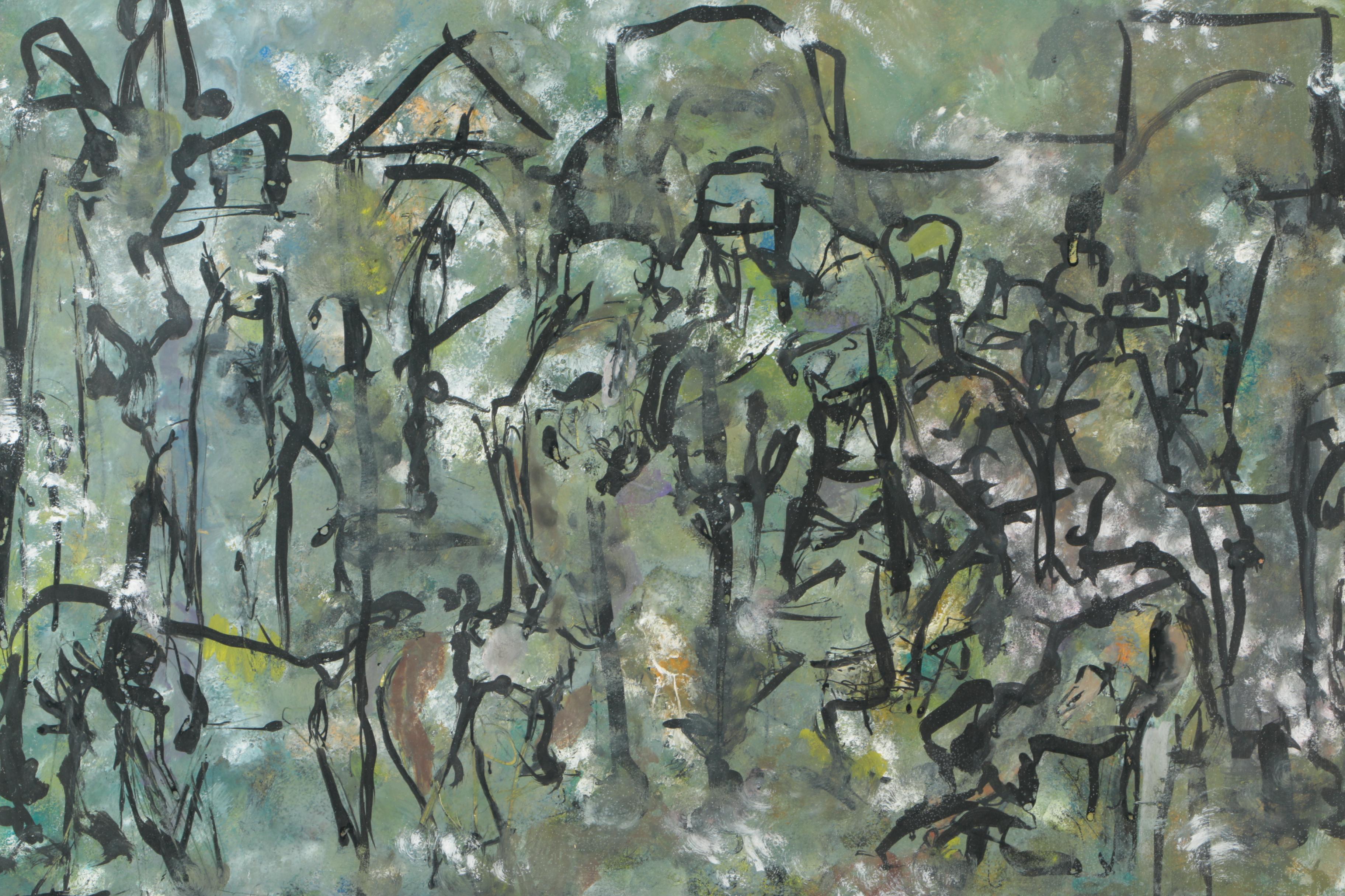 Joan Abelove Gouache on Paper "Tivoli Gardens ... Copenhagen"