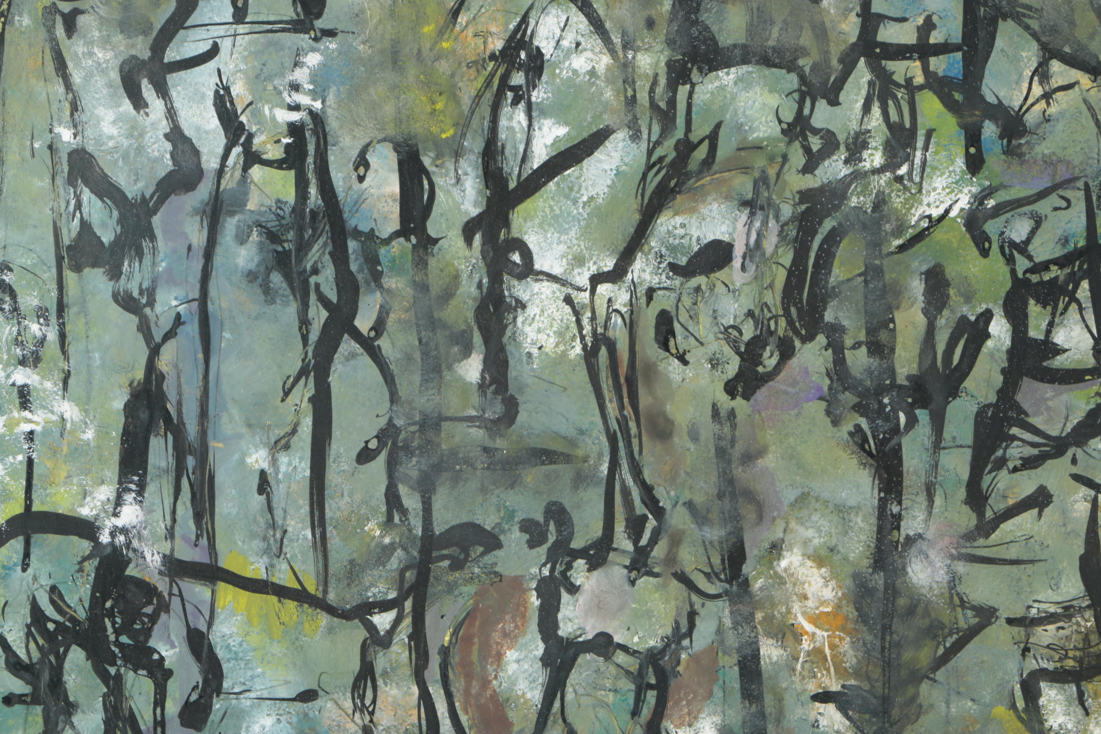 Joan Abelove Gouache on Paper "Tivoli Gardens ... Copenhagen"